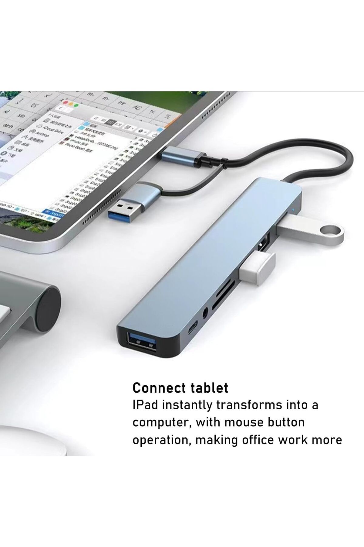 COOYA-محطة إرساء موزع USB C 8 في 1 مع USB 3.0 و2.0 وقارئ بطاقات SD/TF لأجهزة الكمبيوتر المحمولة وأجهزة iMac والمزيد 5