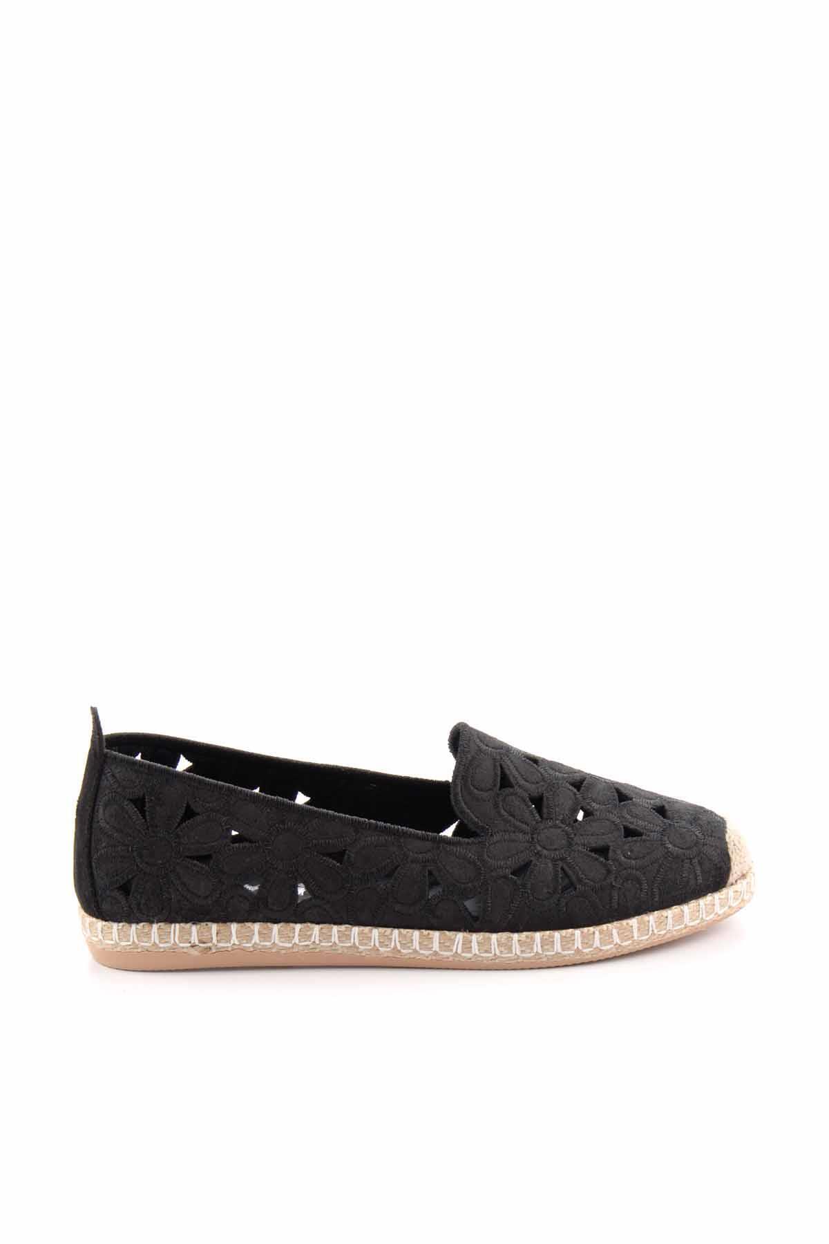 Bambi-Damen-Espadrille K aus schwarzem Wildleder 01117092302 1