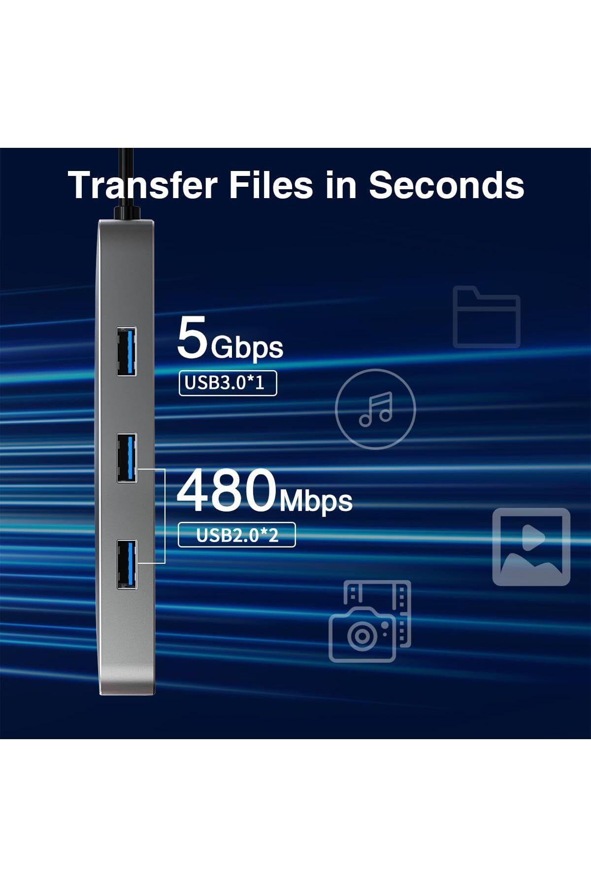 COOYA-محول 10 في 1 من USB C إلى HDMI 4K، مع VGA، ومنفذ شحن PD، ومنفذ Gigabit Ethernet، وقارئ بطاقة SD 6