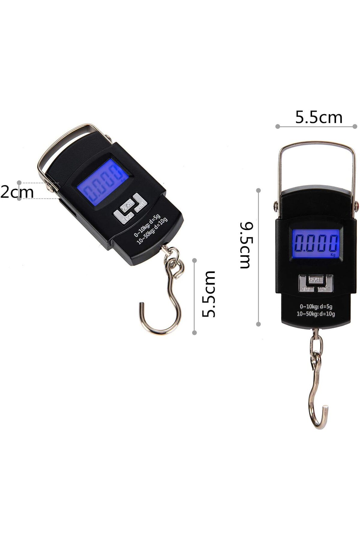 ميزان أمتعة رقمي محمول من Hyindoor - يزن حتى 50 كجم - أسود