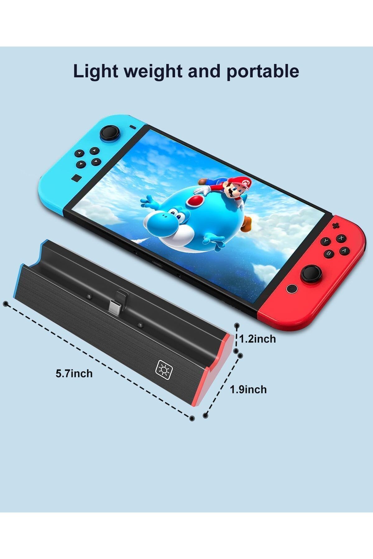 COOYA-محطة إرساء تلفزيونية لمفتاح/مفتاح OLED، بديلة لمحطة إرساء Switch الرسمية، منفذ إيثرنت بسرعة 1000 ميجابت في الثانية 6