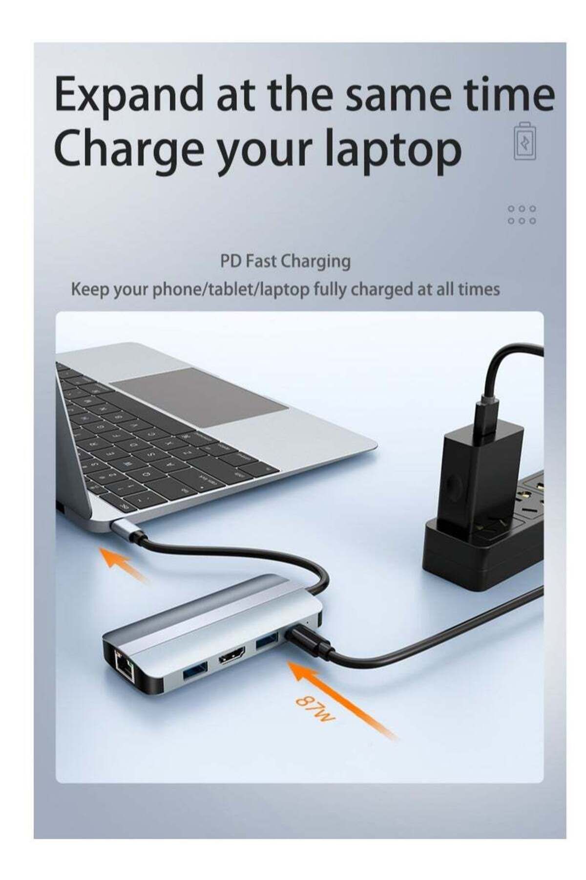 COOYA-محطة إرساء USB C Hub، 9 في 1 مع شحن PD بقوة 100 وات، منفذ HDMI بدقة 4K، قارئ بطاقات SD/TF، مؤشر LED 3
