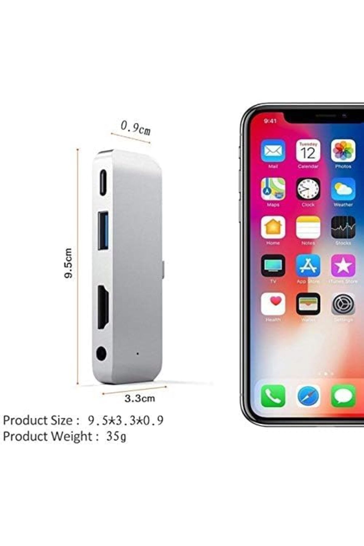 COOYA-محول USB-C Hub HDMI، لأجهزة iPad Pro/Air/Mini، HDMI بدقة 4K، USB 3.0، مقبس صوت 3.5 مم وPD 18 وات 6