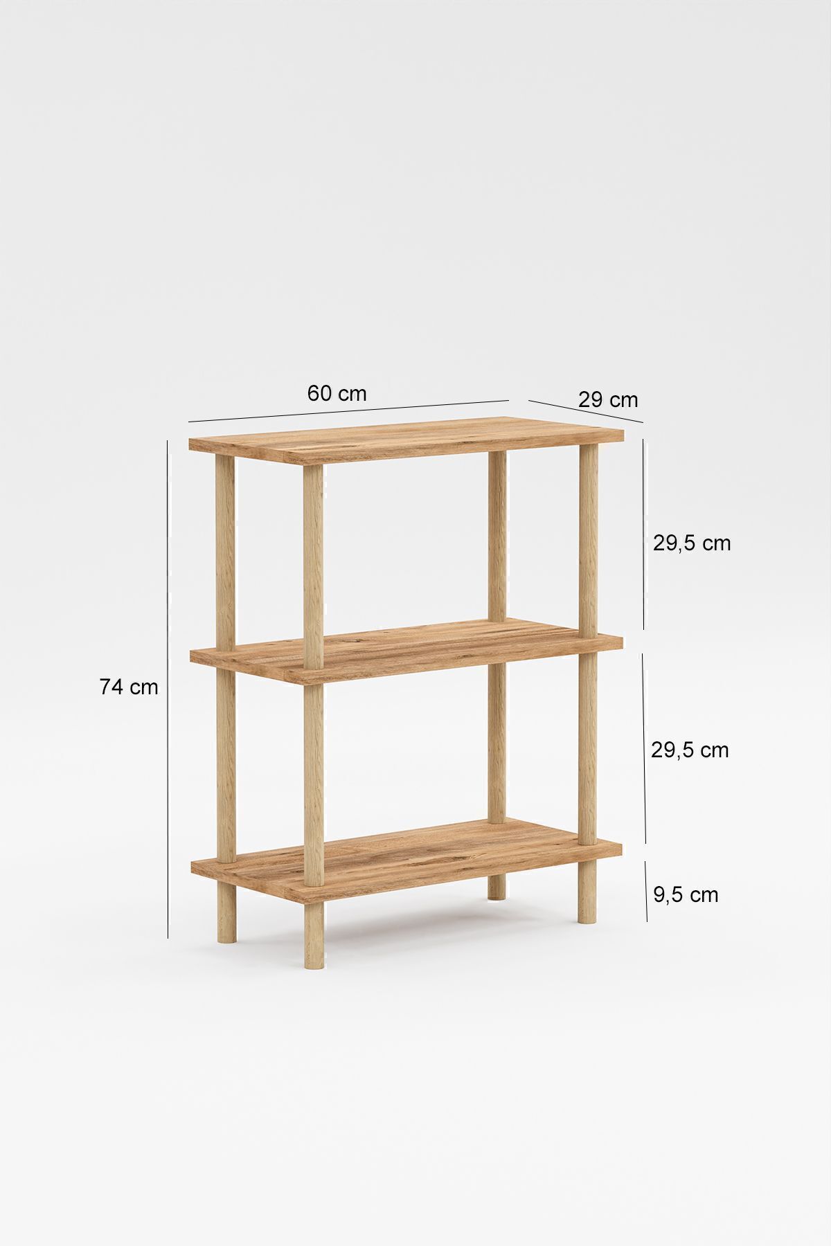 interGO-Modern Bookcase With 3 Shelves - Storage Shelving Unit for Home or Office - Atlantic Pine Pattern 4