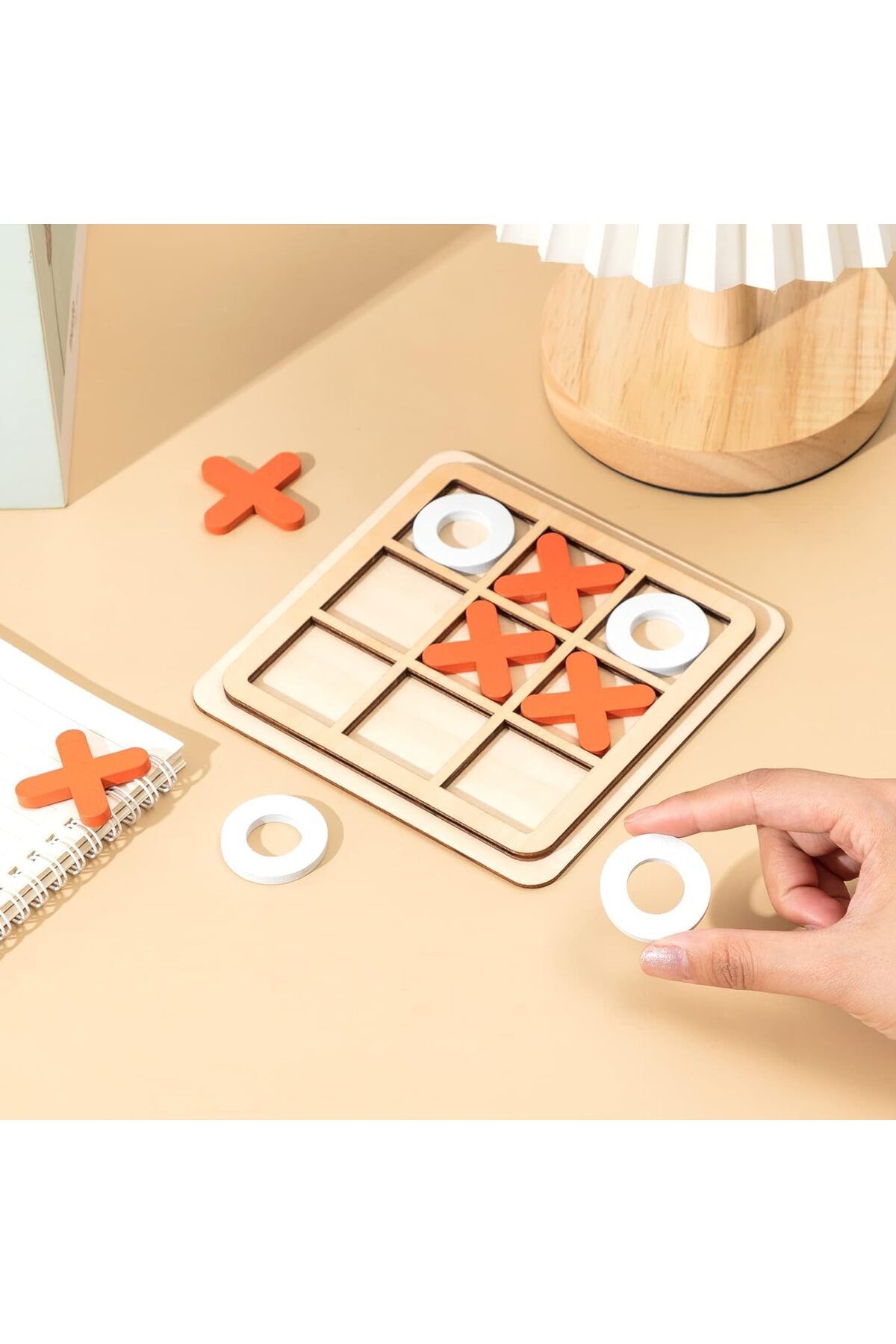 AWH-12 Pcs Wooden Tic Tac Toe Game Set – Classic XO Puzzle & Strategy Board Game for All Ages 2