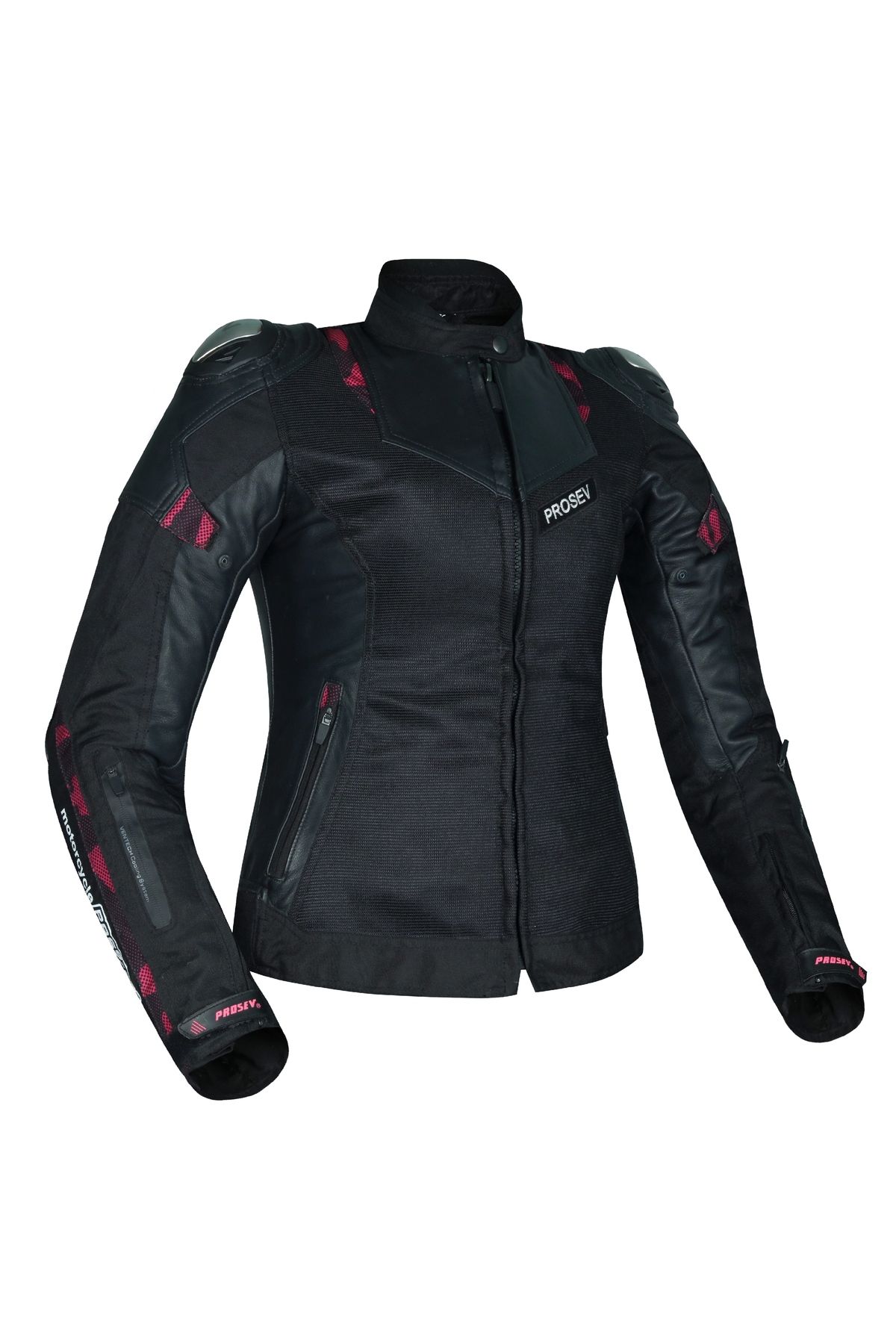 Prosev W51a Rose Leather Kadın 4 Mevsim Mont Deri-kumaş Siyah-mor