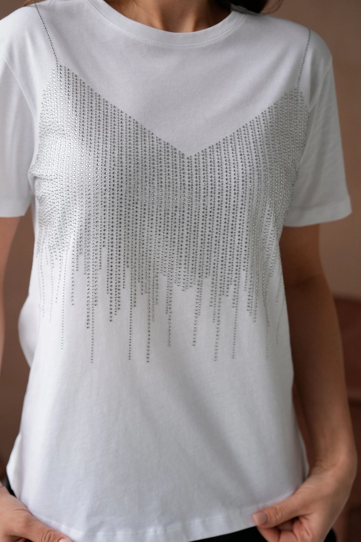 Park Karon-Tricou de bază cu broderie de piatră 2