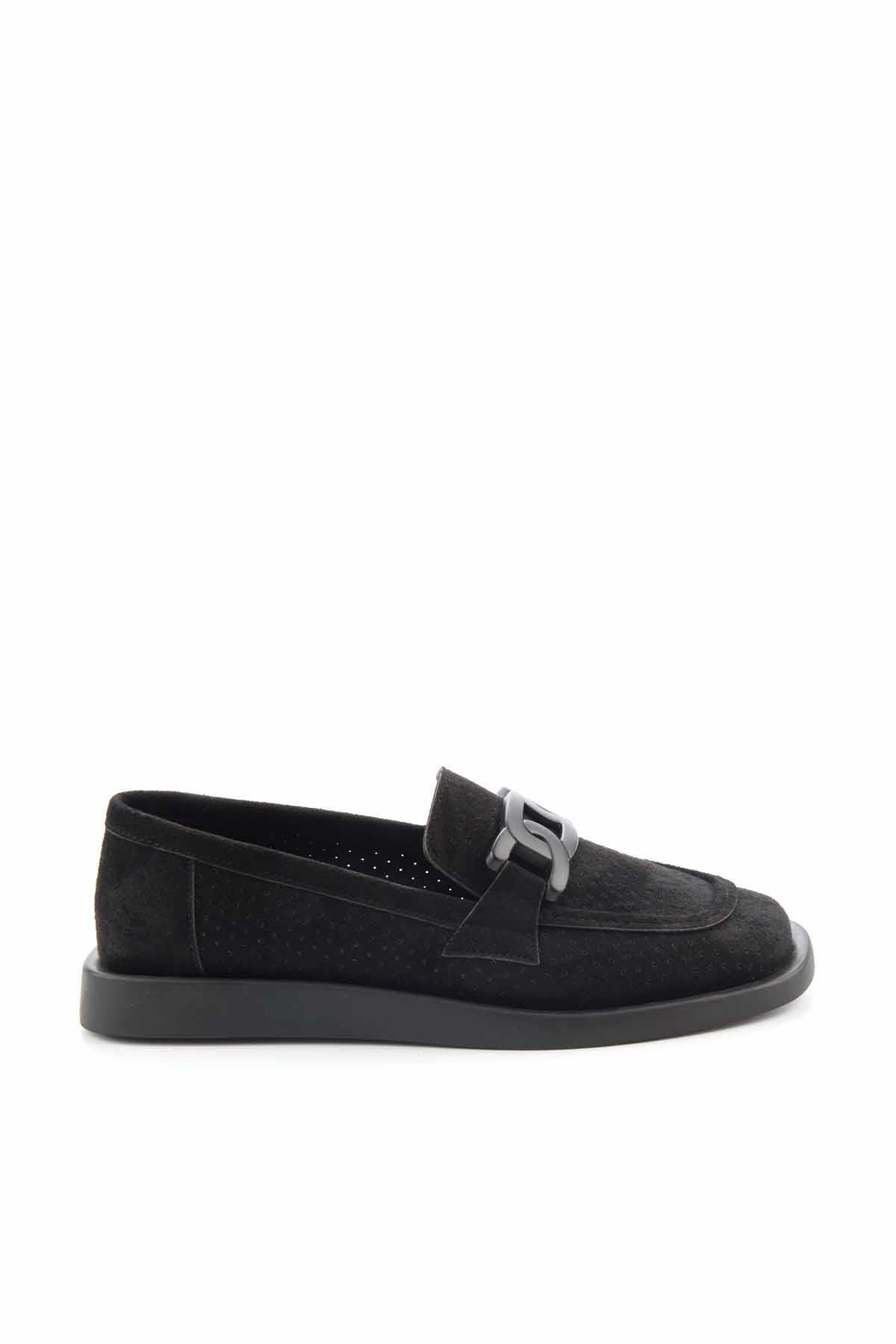 Bambi Czarne Zamszowe Buty Damskie Typu Loafer01225604002 Kobieta - 39