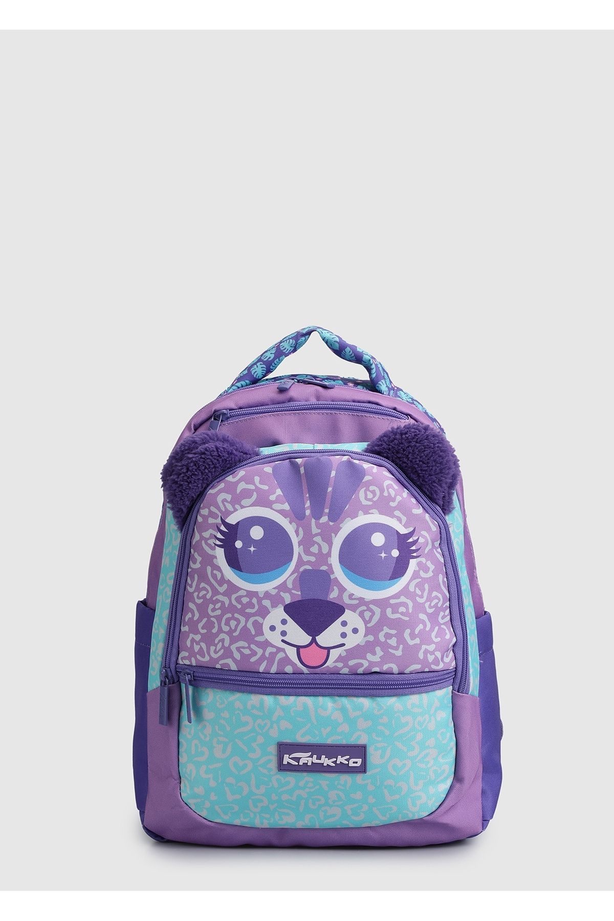 کوله پشتی بنفش ببر Kaukko Kids L5144 صورت ناز Kaukko