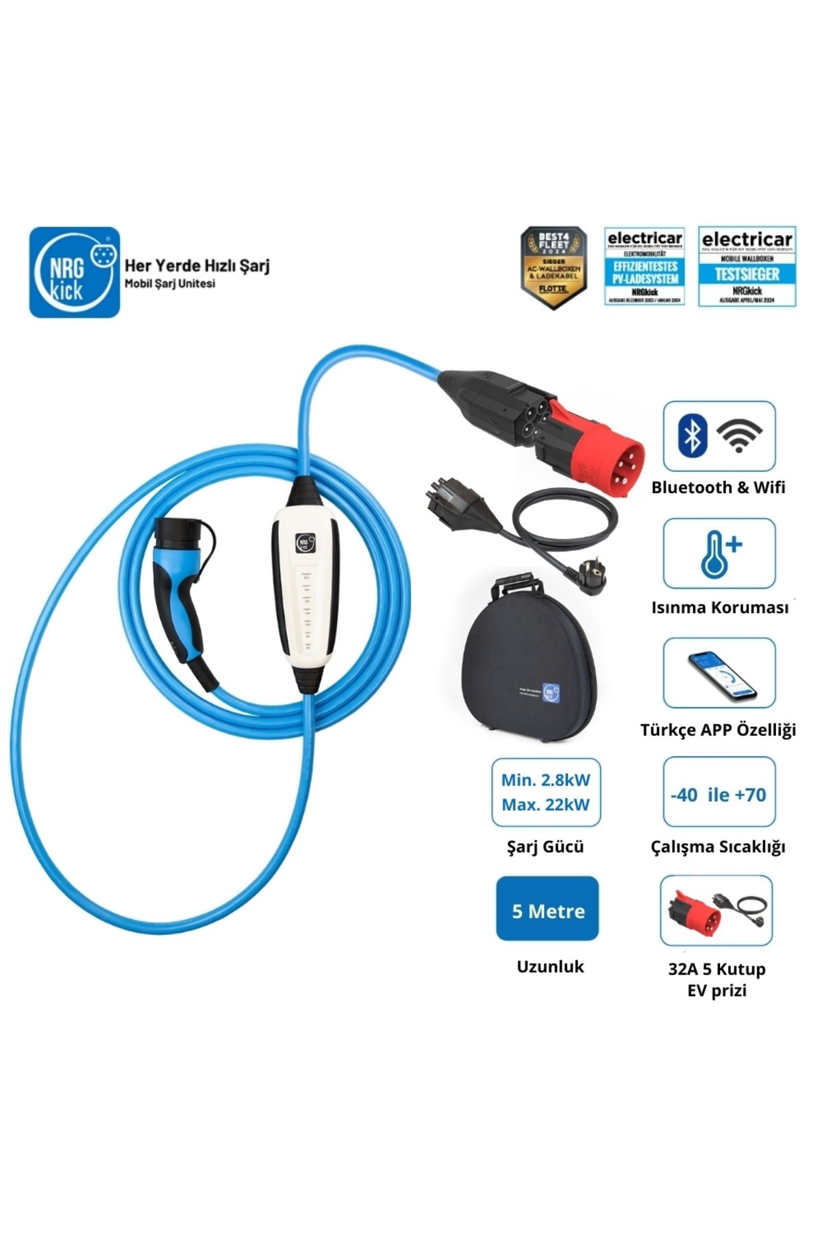 NRGkick 32a 22kw 5m Standart Plus Set A/c Taşınabilir Şarj Istasyonu