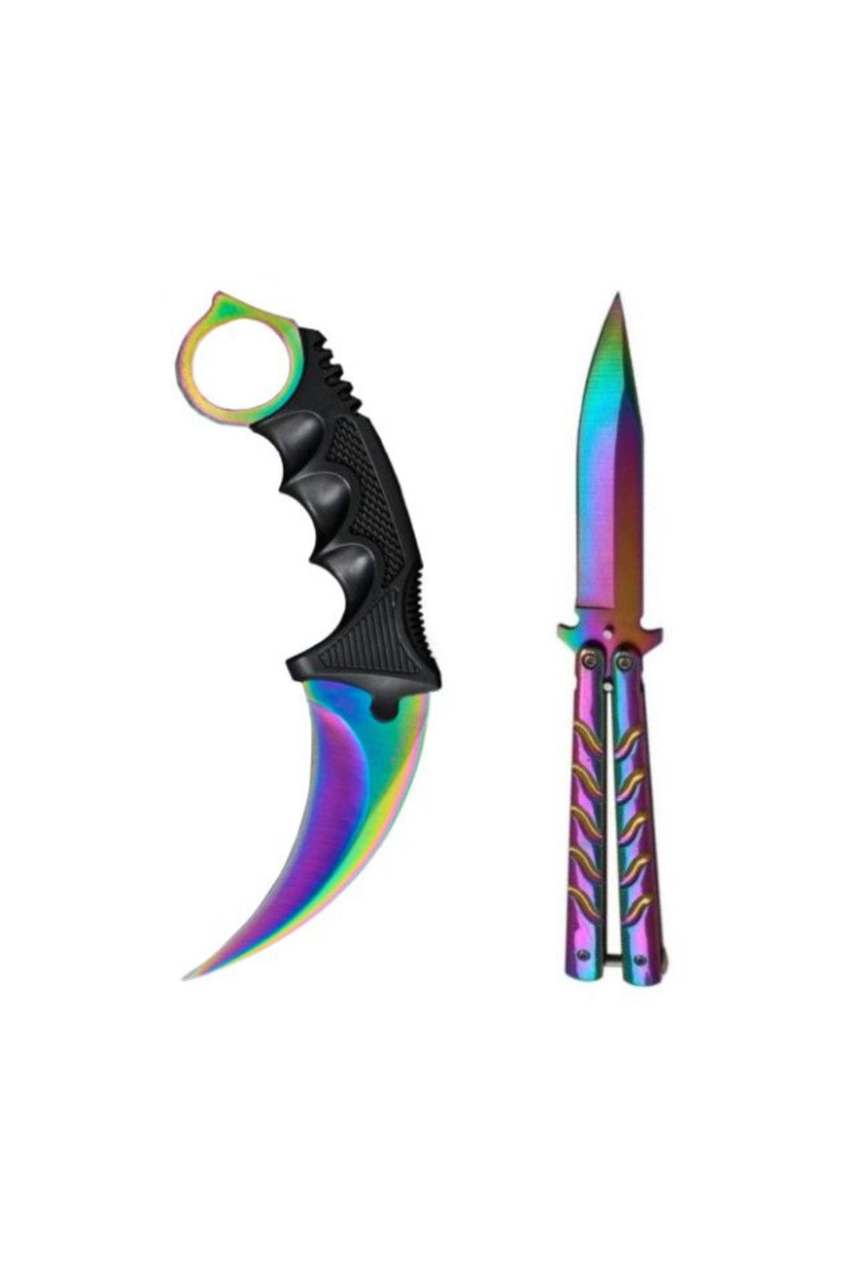 Depox Set De 2 Cuțite Fade, Karambit, Balisong - One Size