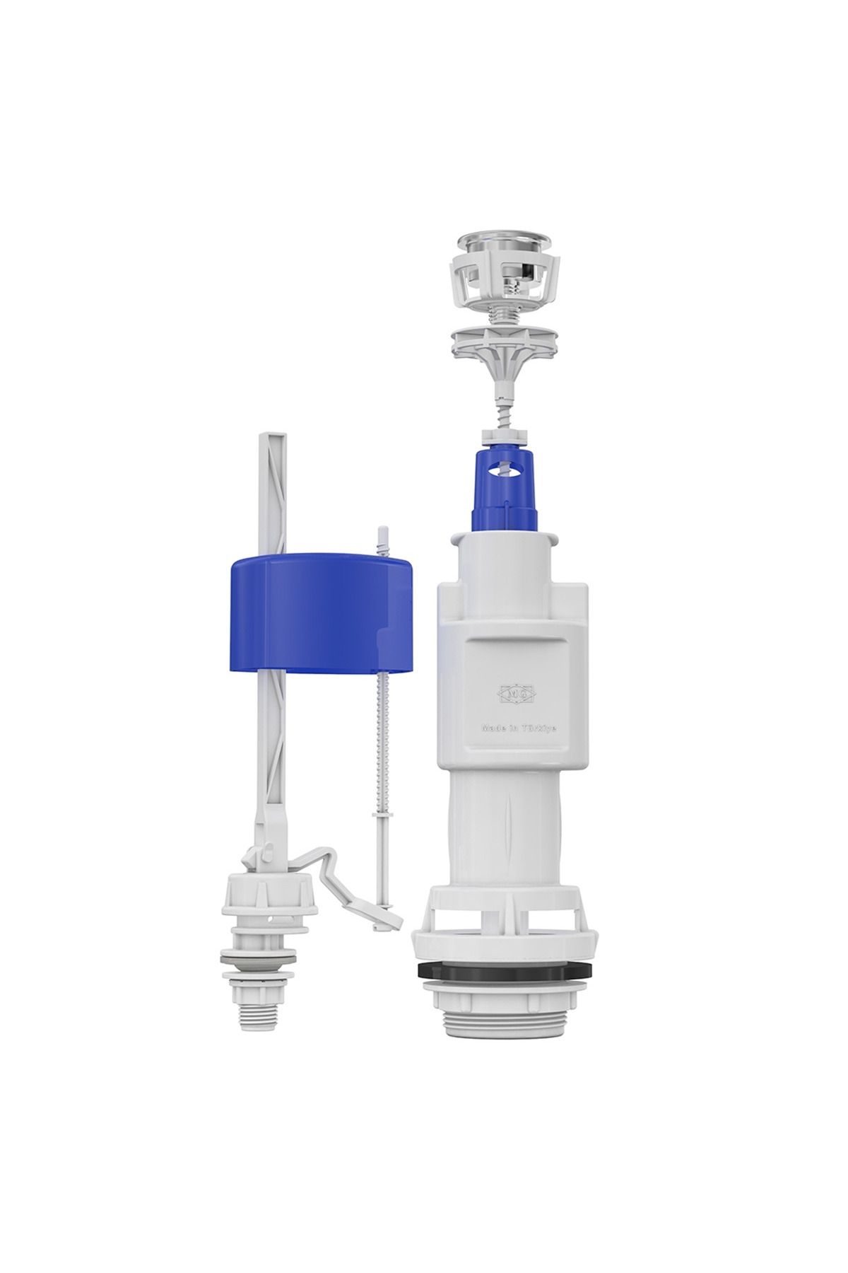 Mega Yapı Mecanism / Valva Golire Rezervor Wc, Alimentare Pe Jos Cu Racord Plastic 1/2, Cu Buton, Set Complet - One Size