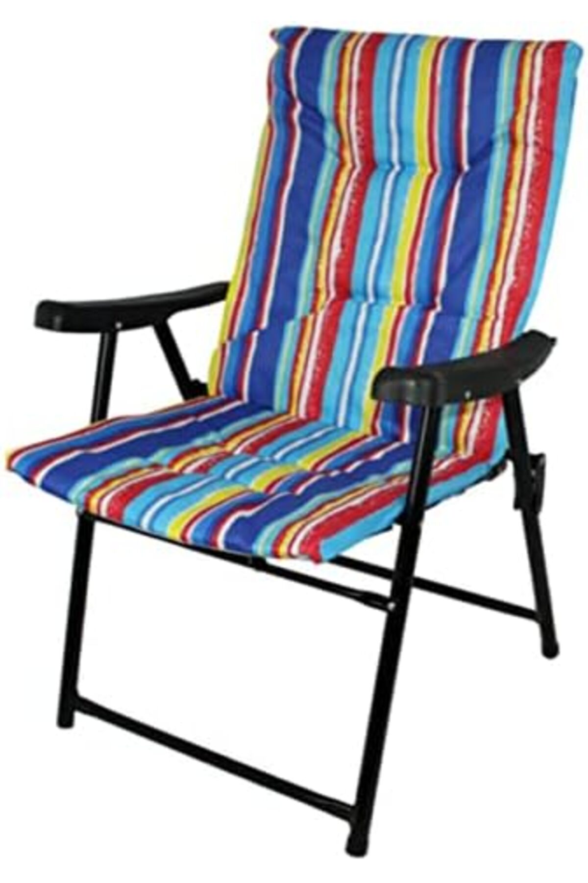 كرسي تخييم خارجي قابل للطي بتصميم مخطط على الطراز التراثي