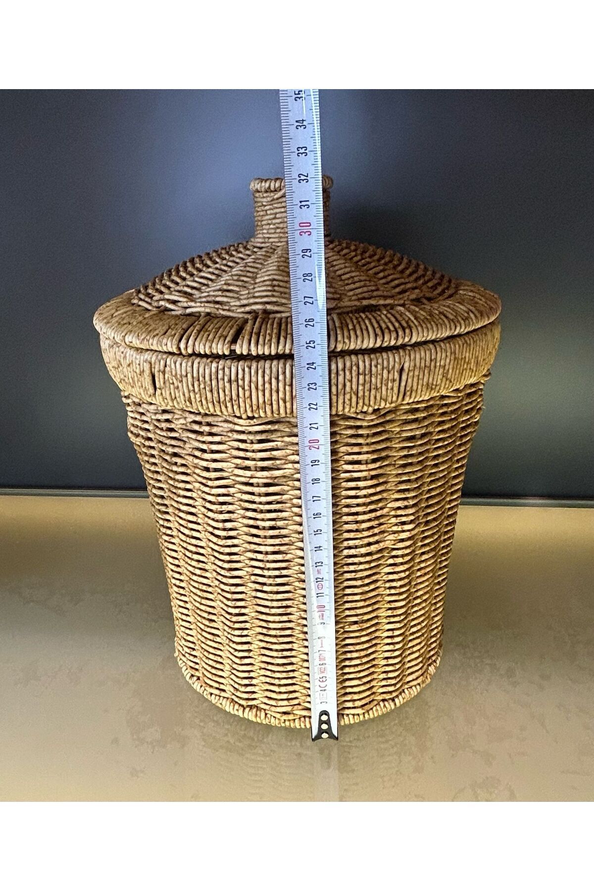Bayev-2 Size Wicker Wicker Lid Potato and Onion Set Presentation Crisper Weave Laundry and Décor 6