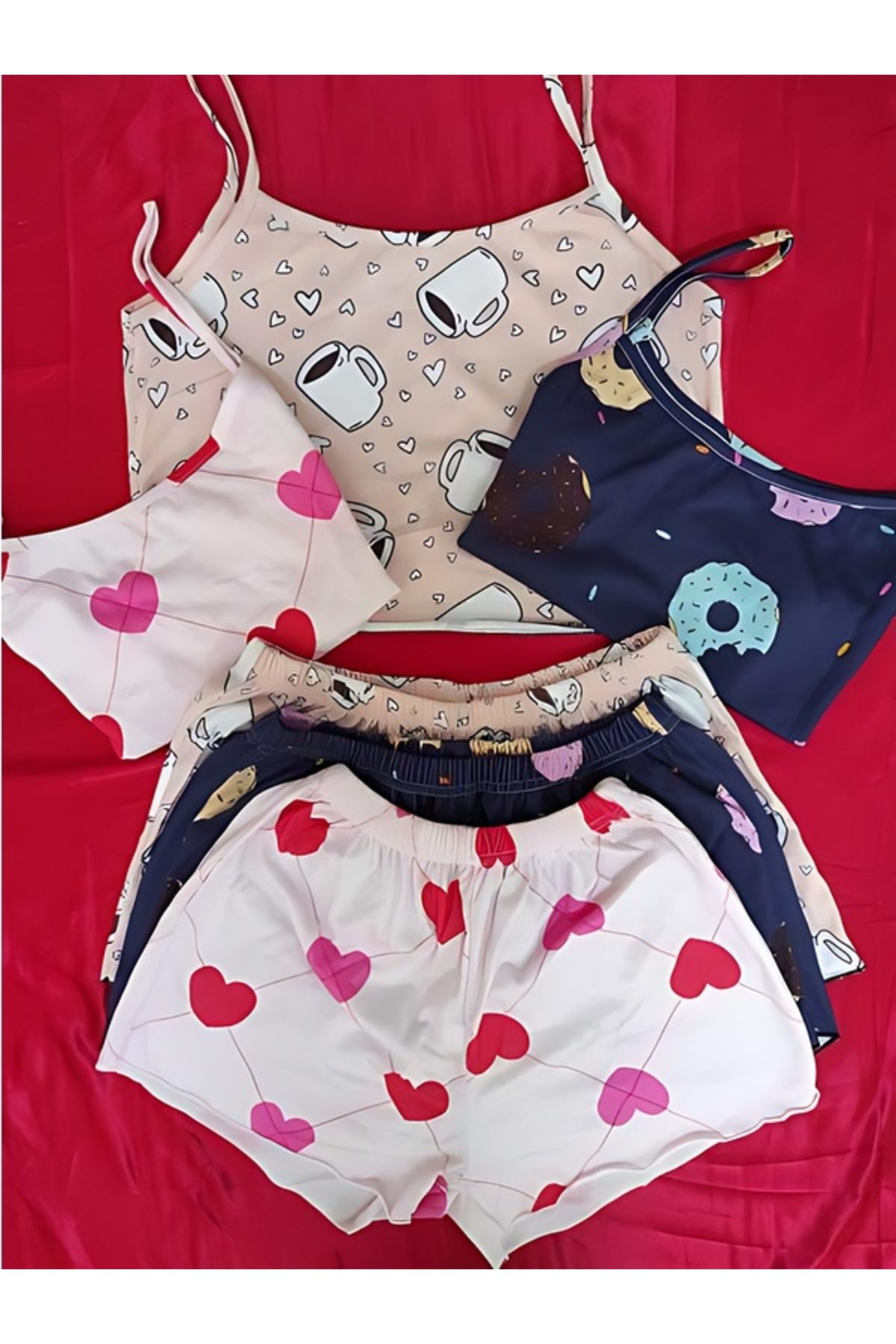 PEMBİŞ HOMEWEAR 3 LÜ ŞORT TAKIMI Kod TK002