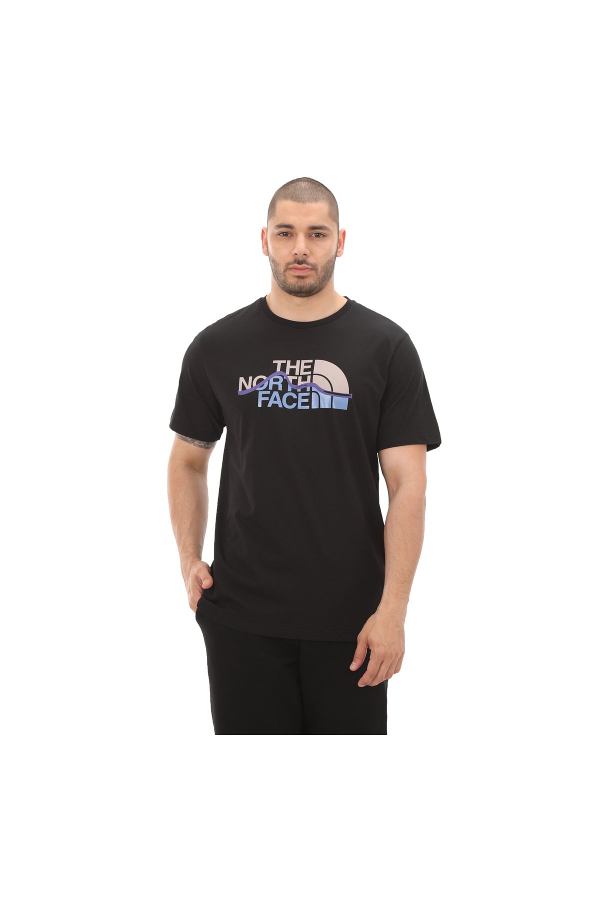 تی شرت مردانه تی شرتی F0a87ntjk31-r M S-s Mountain Line مشکی The North Face