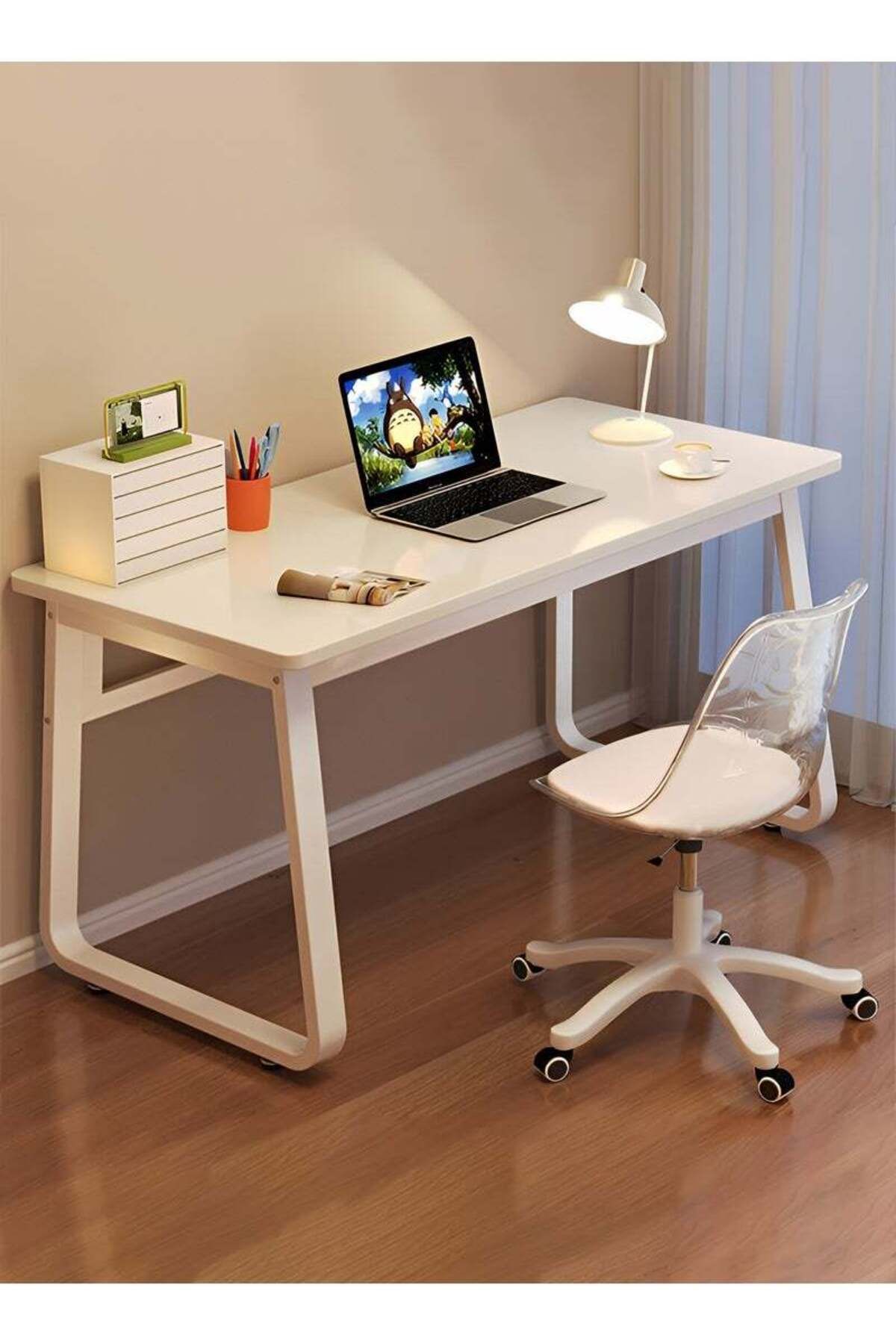 Taimi-Modern simple design computer desk home student desk study office table white color-120x60x75cm 2