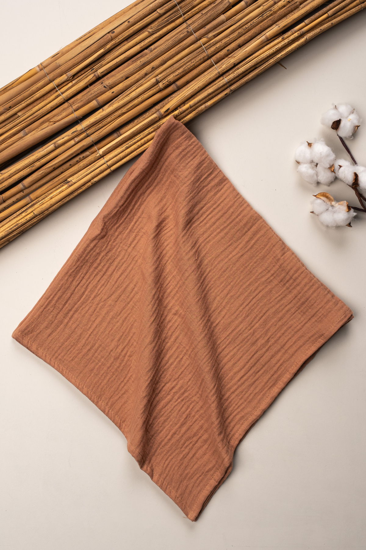 Mai Perla 4 Kat Müslin Organik Pamuk 90x90 Naturel Bebek Çocuk Battaniye fotoğrafı 2 (önizleme)