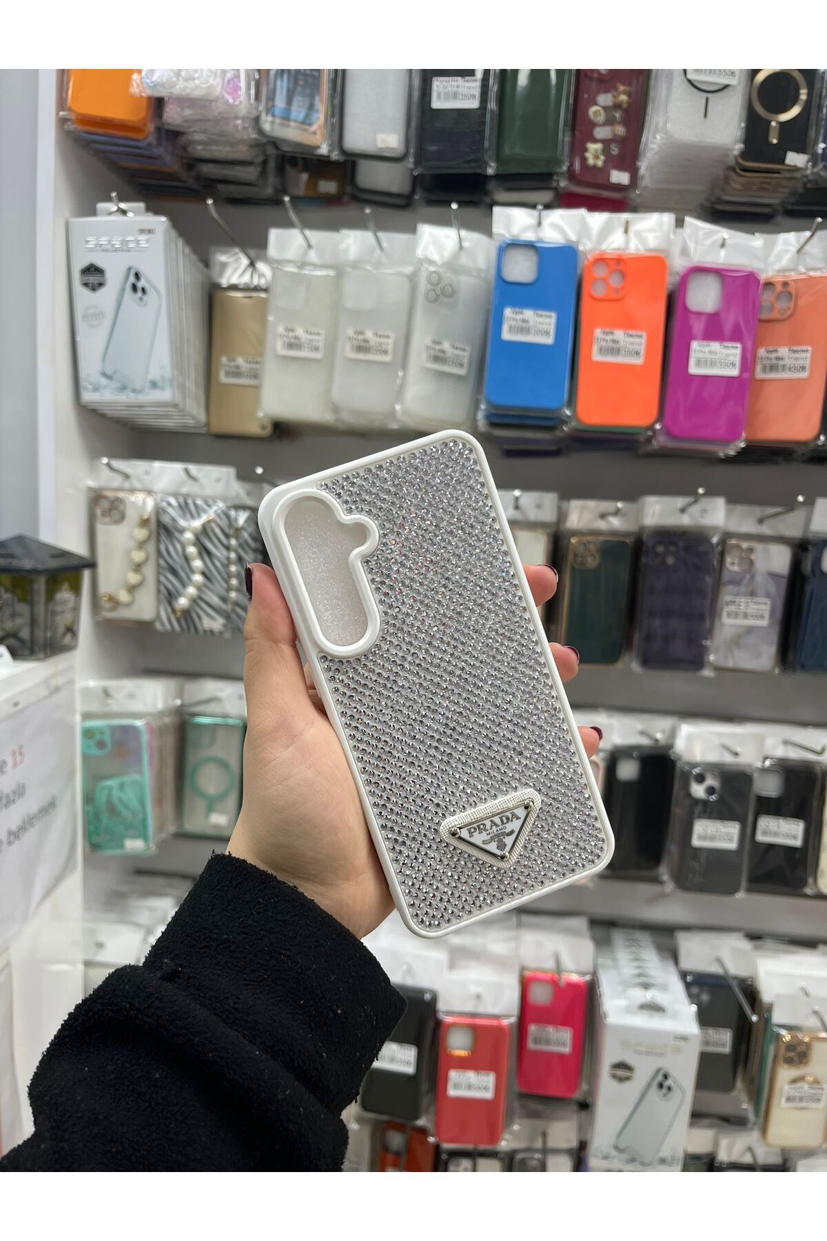 TECNOTREND Galaxy S24 FE Elmas Tasarımlı Taşlı Işıltılı Parlak Pırlanta Silikon Kılıf