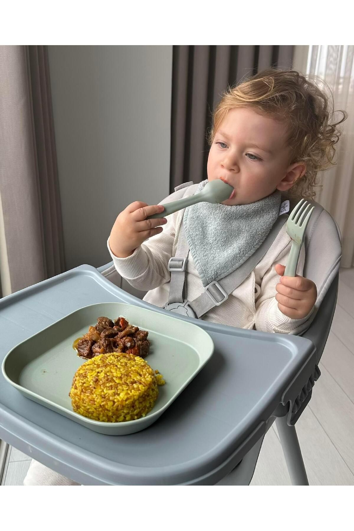 lets be child-Let's Be Child Spoon & Fork Set Sage Green 3