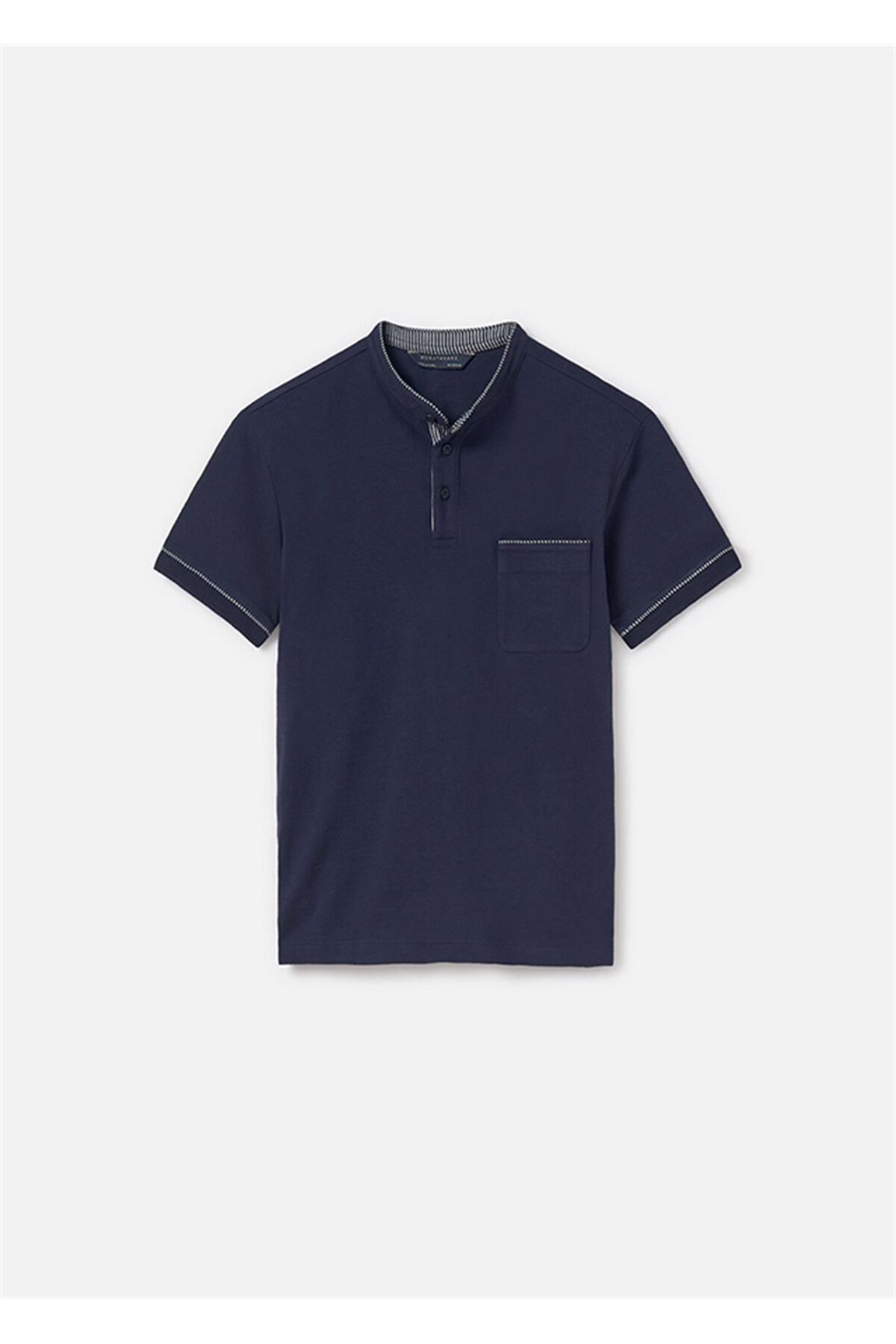 MAYORAL-Boy's Mao Collar T-Shirt Navy Blue 6131 4