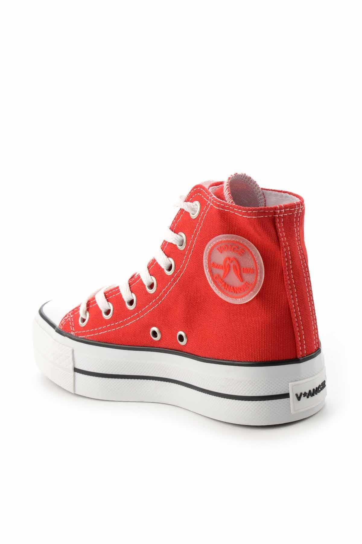 Bambi-Rote Leinen Freizeitschuhe für Damen K01688010718 4