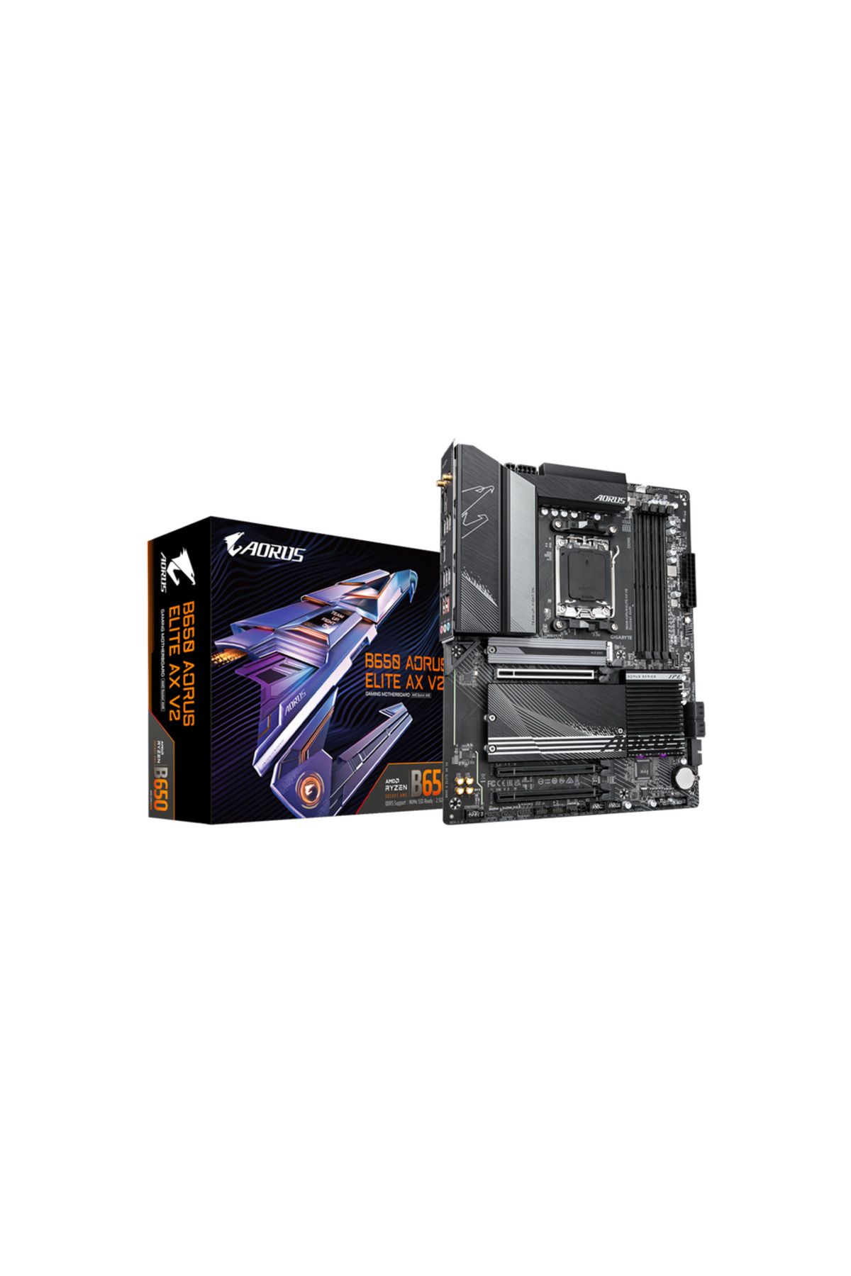 Gigabyte-Placa de baza GIGABYTE B650 AORUS ELITE AX V2, AM5, AMD B650, ATX 4