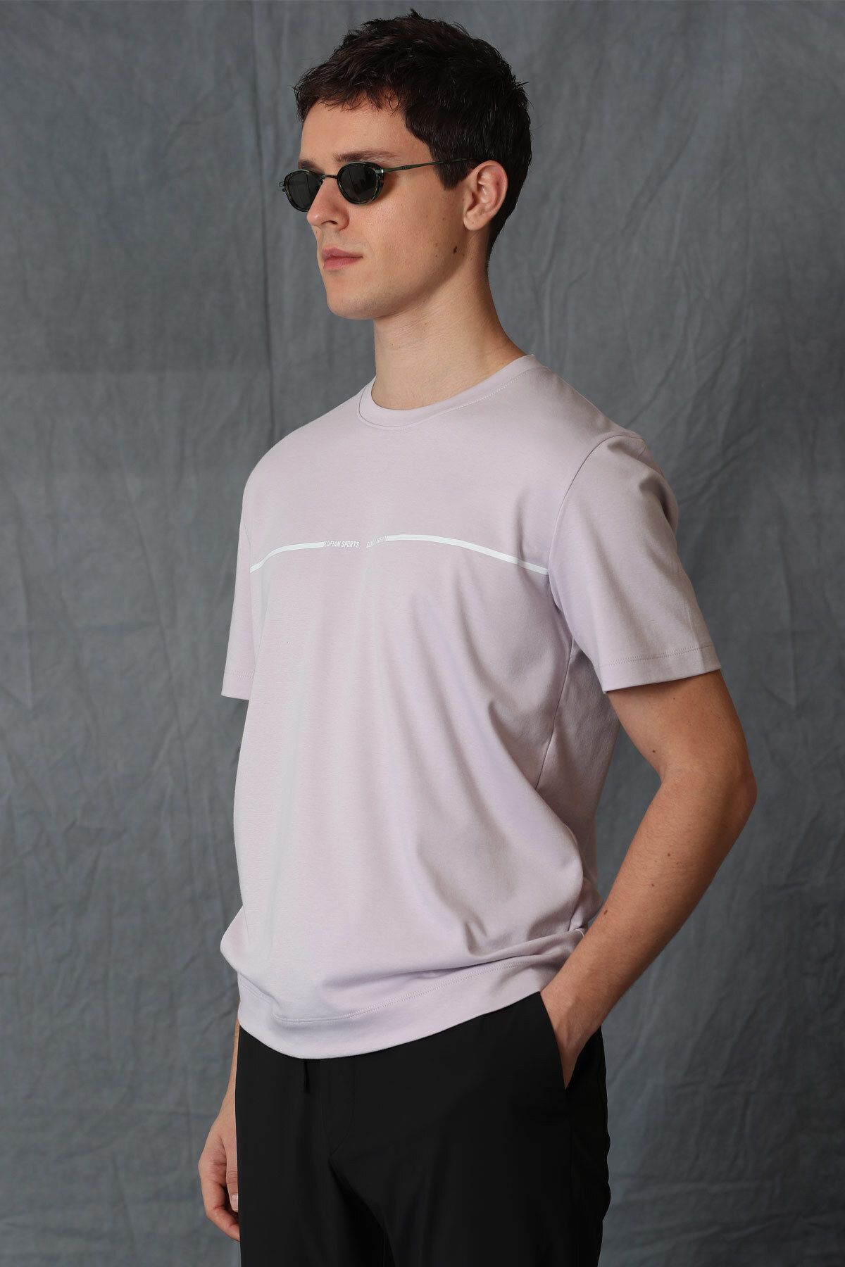 Lufian-Carny Men's Basic T-Shirt Lilac 4