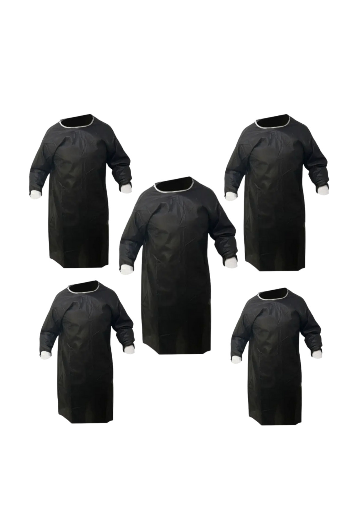 By Cleaner-Disposable Patient/Examination Room Gown Long Sleeve Black 5 Pieces 1