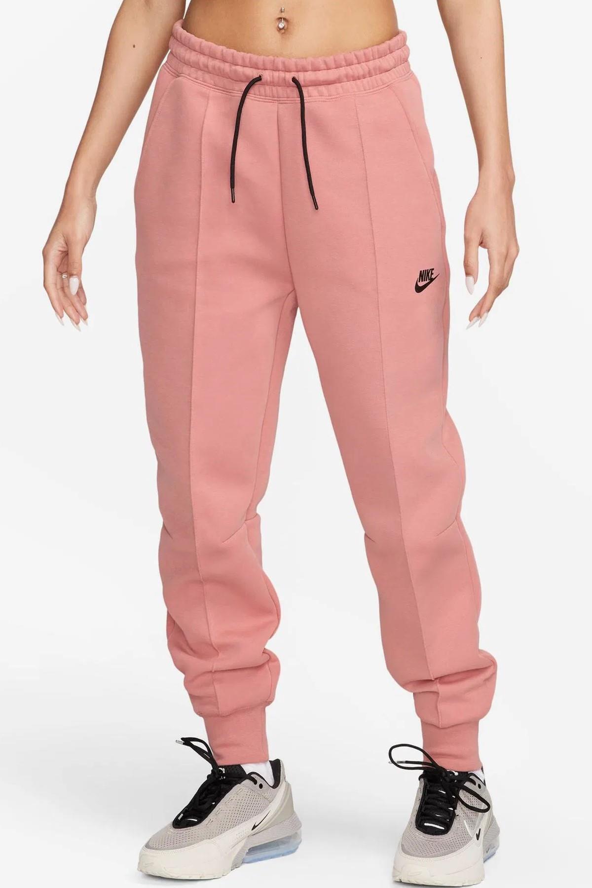 Nike-Tech Fleece Mid Rise Jogger Women's Sweatpants - Pink 1