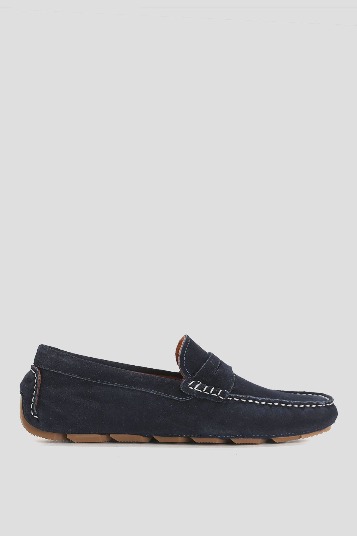 Lufian-Stroll Suede Loafer Shoes Navy Blue 1