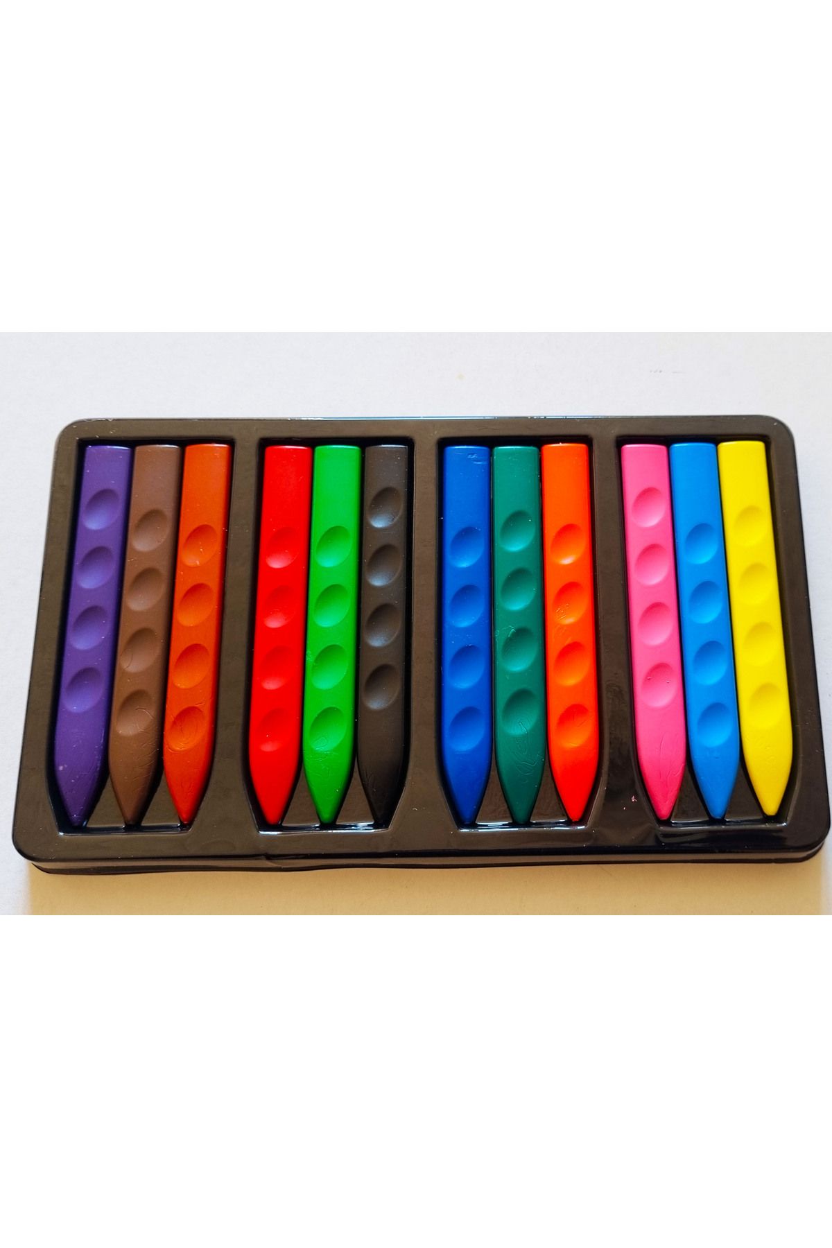 Modellino-Pack of 12 Hands-Free Jumbo Triangle Crayon Fixpoint Erasable Triangular Jumbo Crayon 6