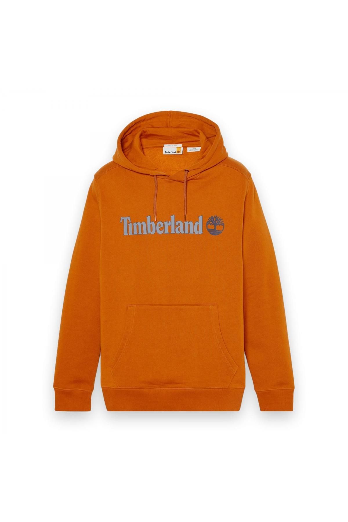 Timberland-Tb0a5ukk الخطية شعار هوديي البلوز الرجال البرتقالي 5