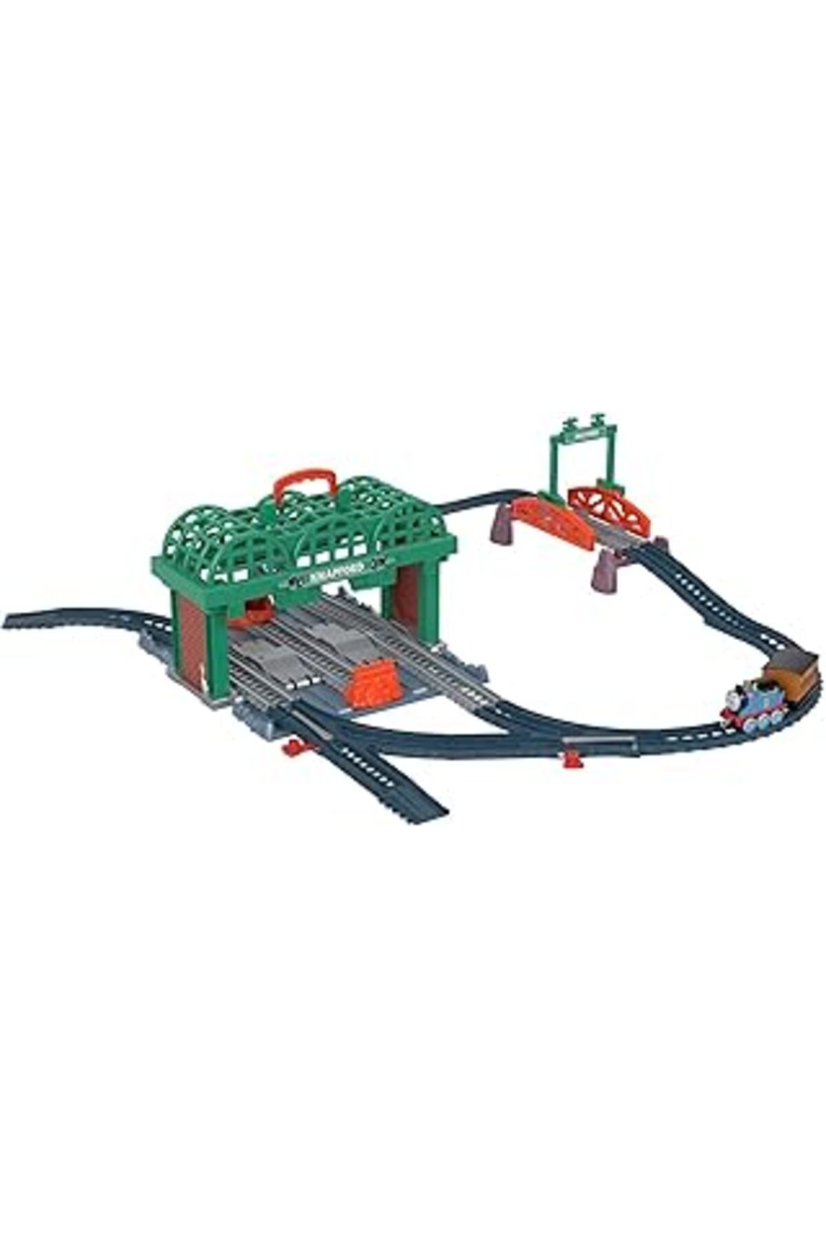 Mu Art Ahşap Thomas & Friends Thomas Ve Arkadaşları Knapford Istasyonu Tren Seti, 2'Si 1 Arada Pist Oyun Seti Ve