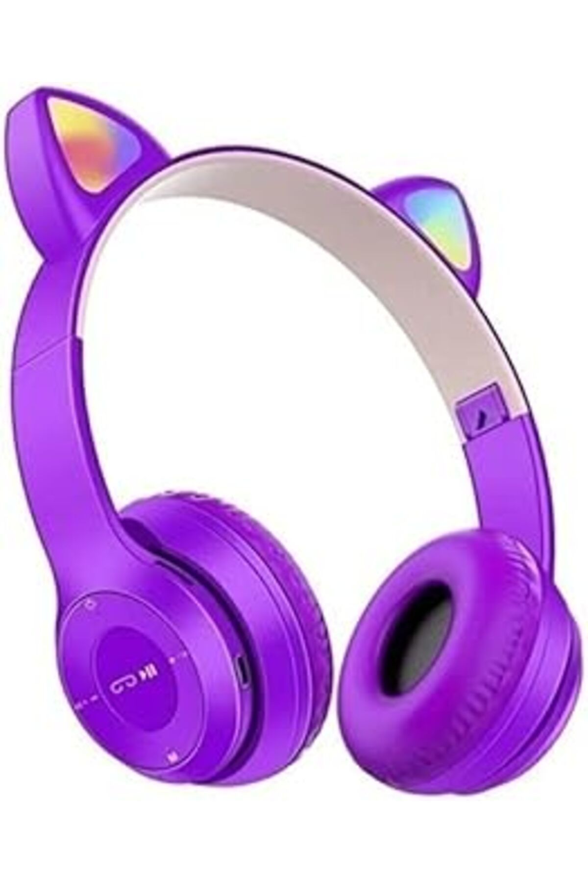 karadağsb Teknosepetim P47M Kedili Katlanabilir Kulak Üstü Kablosuz Bluetooth 5.0 Kulaklık Ledli Çocuk Kulakl