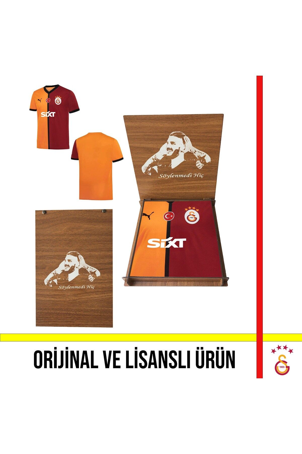 Galatasaray Lisanslı 24/25 İç Saha Taraftar Forması İcardi Ahşap Kutulu