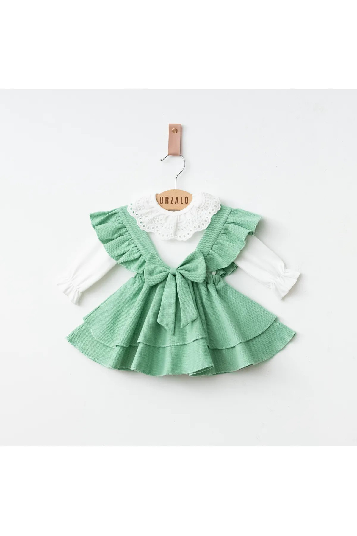İnci-Incibaby Bow 100% Cotton Premium Dress & Lace Snap Body Suit 5