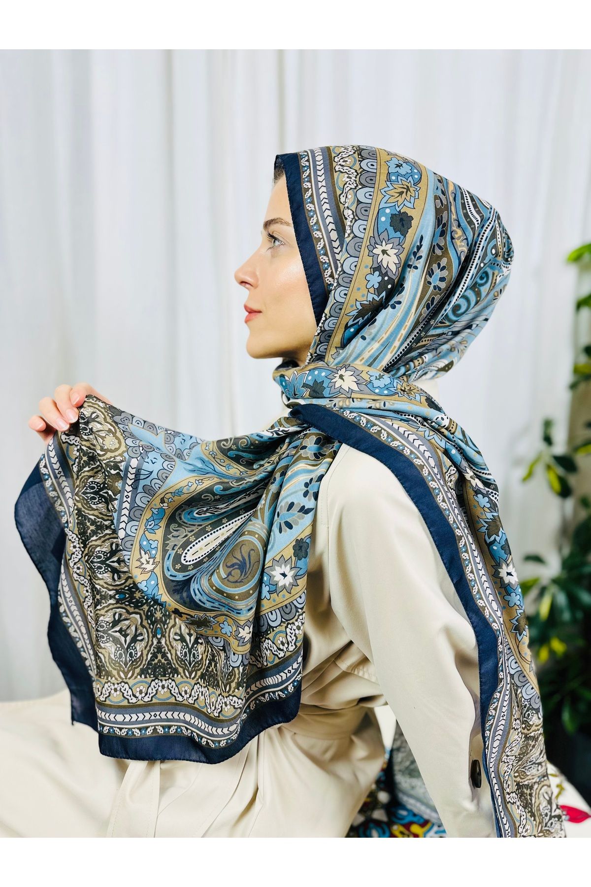 kubbe-Premium Round Retro Pattern Soft Cotton Shawl - Capture a Stylish Style with Its Ethnic Pattern 3