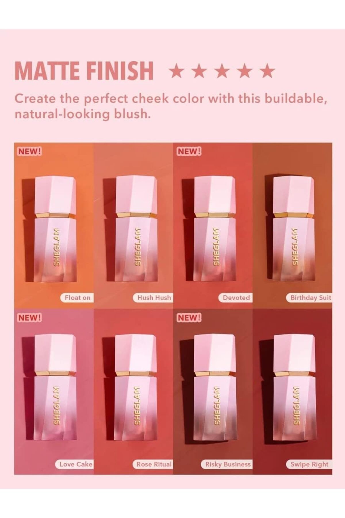 SHEGLAM-Makeup - Liquid Blush Matte - Waterproof Gel-Cream Blush with Sponge -Petal talk 3