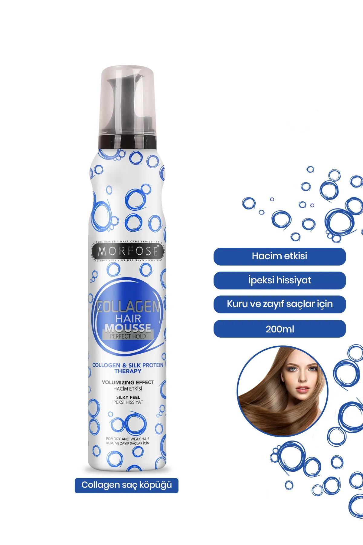 Kolajen Saç Köpük 200 ML - Besleyici Parlak Görünüm - mrfs — TEDA623987676664 — تصویر 2 از 3