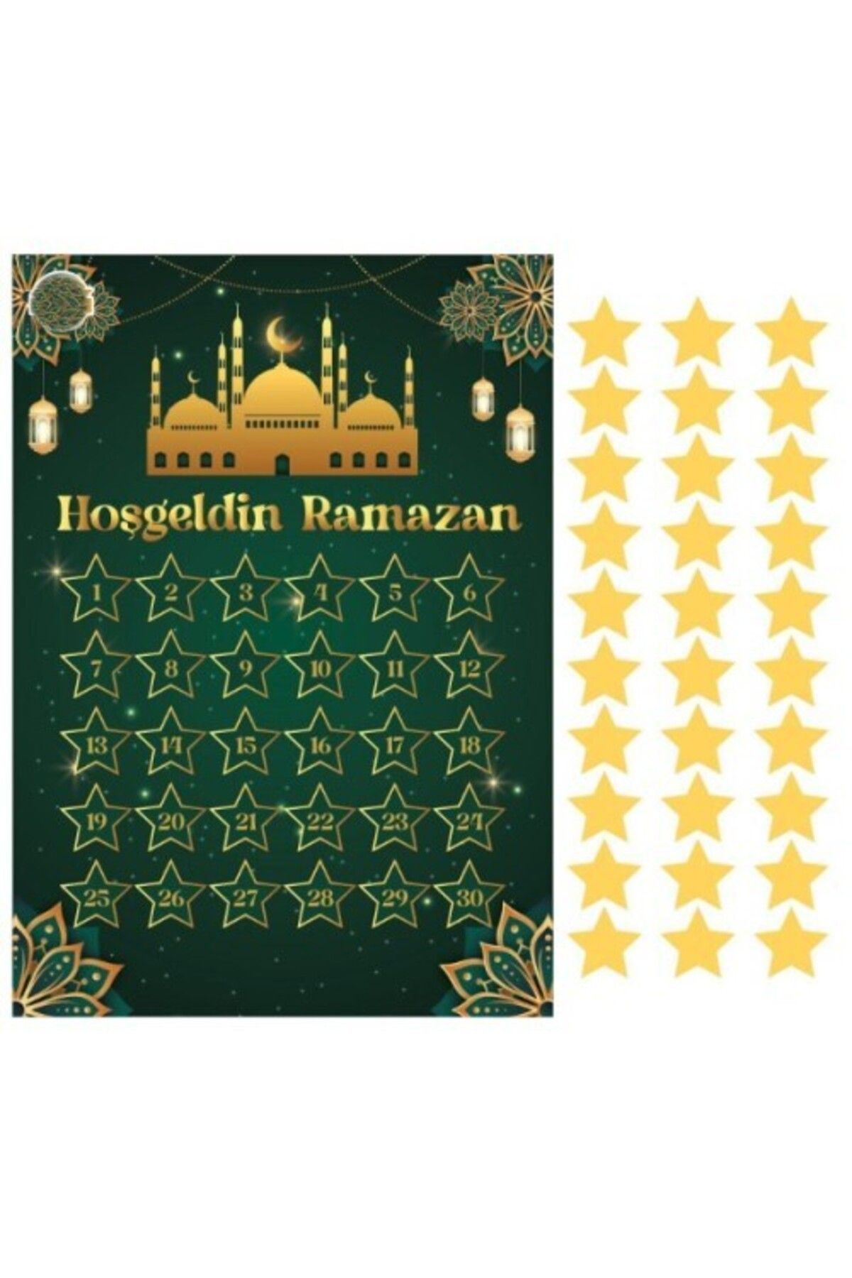 fiyora Ramazan Ayı Oruç Takvimi Yeşil Renk