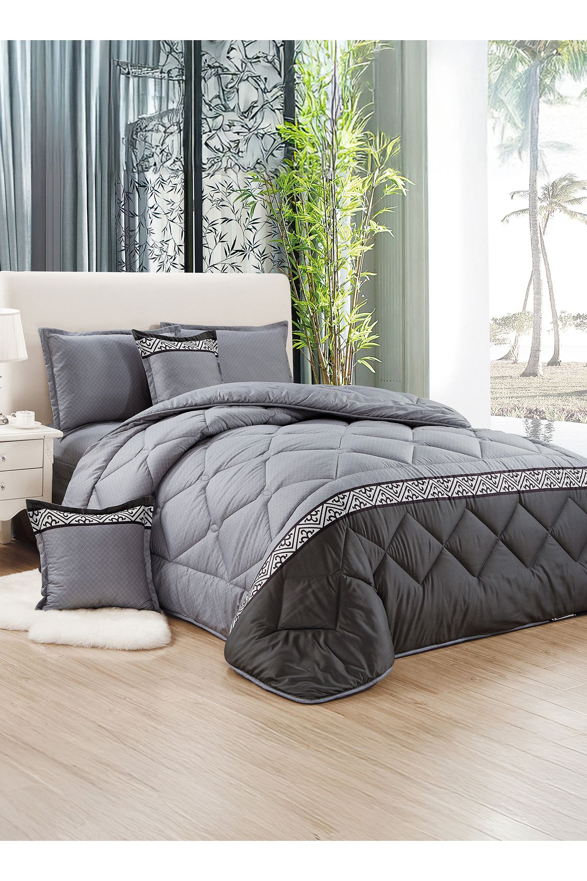 Generic-Comforter Set 4 Piece Single Size Elegant Bedspread Lightweight Comforter Duvet included 1