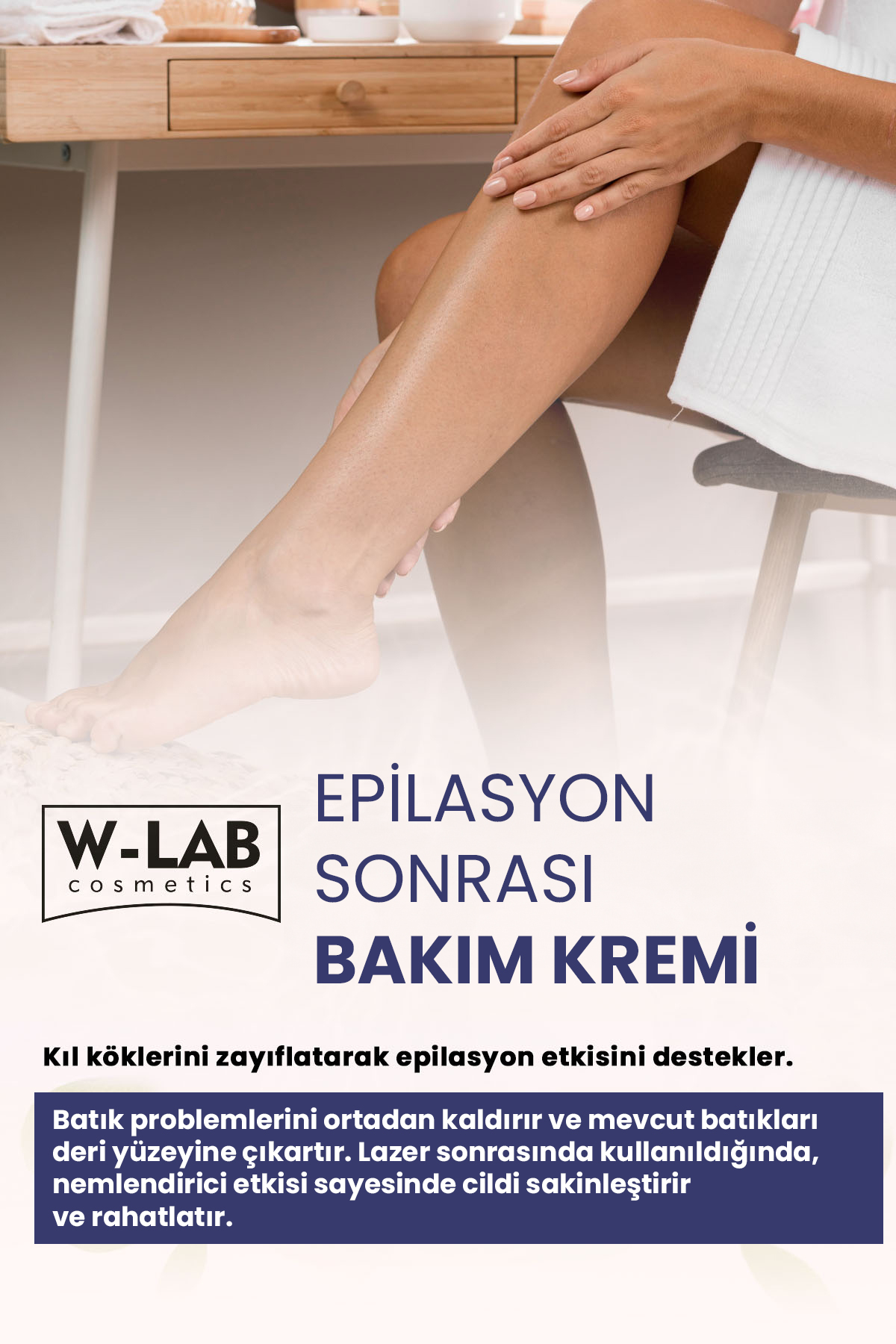 Epilasyon Sonrası Nemlendirici Bakım Kremi 200 ml - Tüy Azaltıcı, Tüy İnceltici ve Batık Önleyici — WLAB-U-315 — تصویر 4 از 5