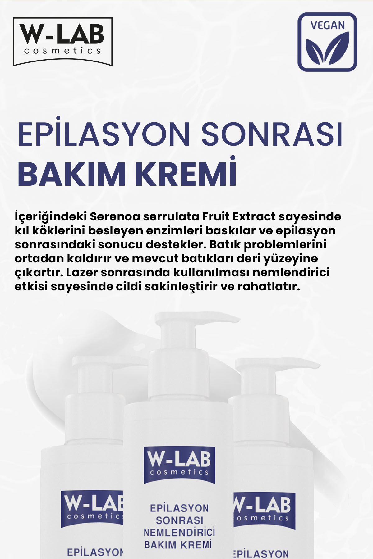 Epilasyon Sonrası Nemlendirici Bakım Kremi 200 ml - Tüy Azaltıcı, Tüy İnceltici ve Batık Önleyici — WLAB-U-315 — تصویر 5 از 5