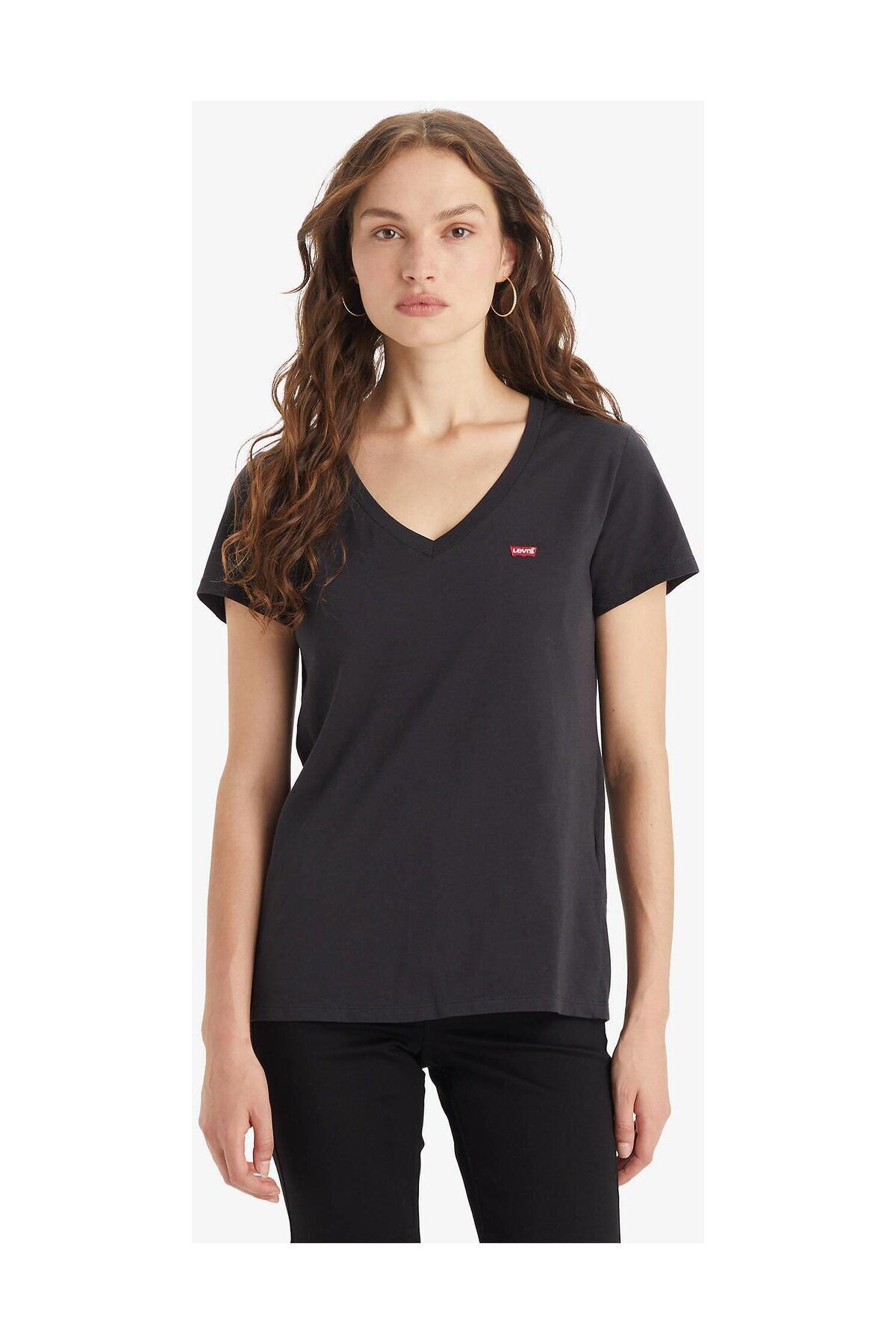 Levi's-Women's Perfect Vneck Caviar Black Damen T-Shirt 8534100030 1
