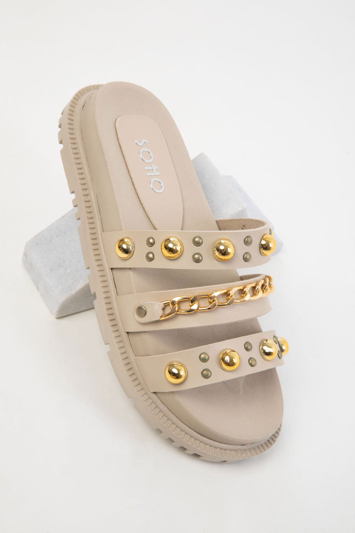 SOHO-20492 Women's Beige Slippers 4
