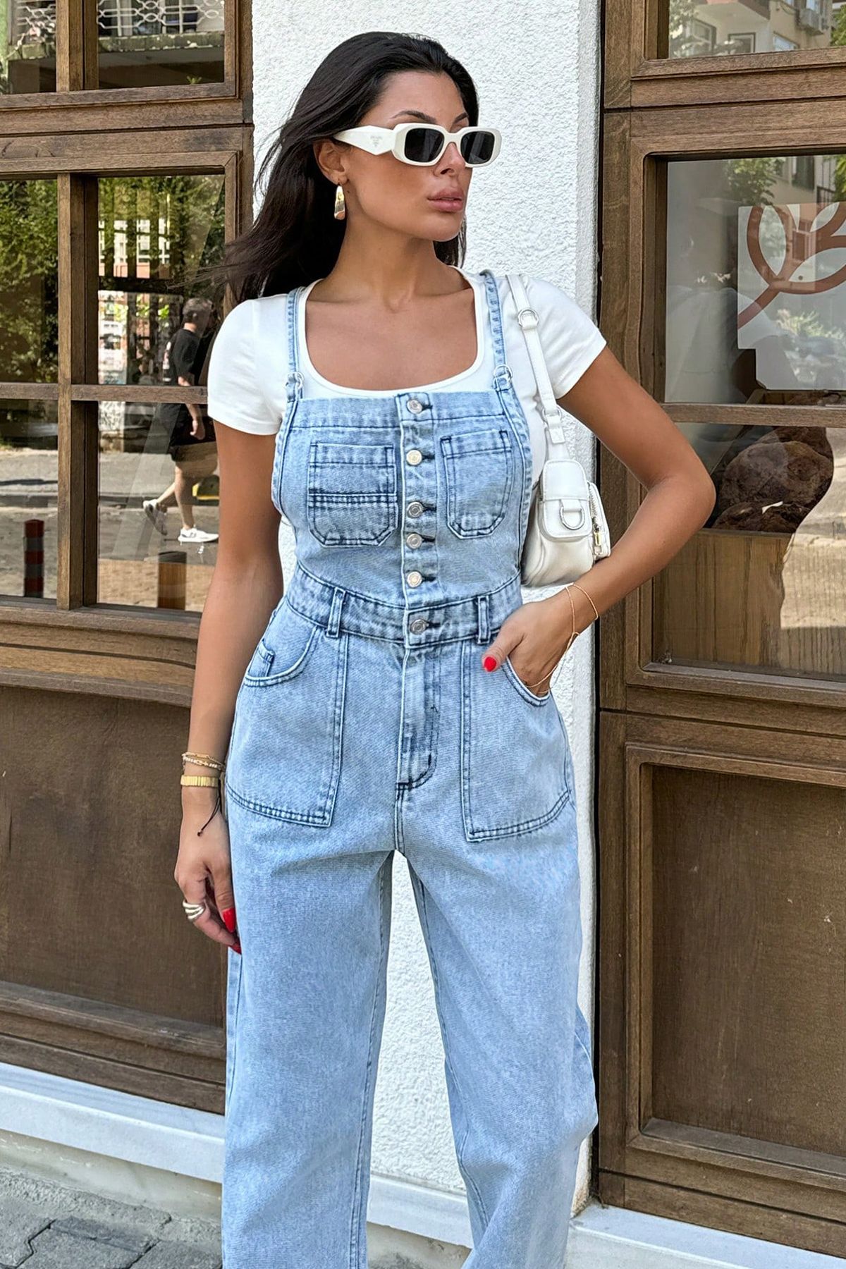 Trendyol Collection-Blauer Salopet-Jeansoverall TWOSS25TU00046 3