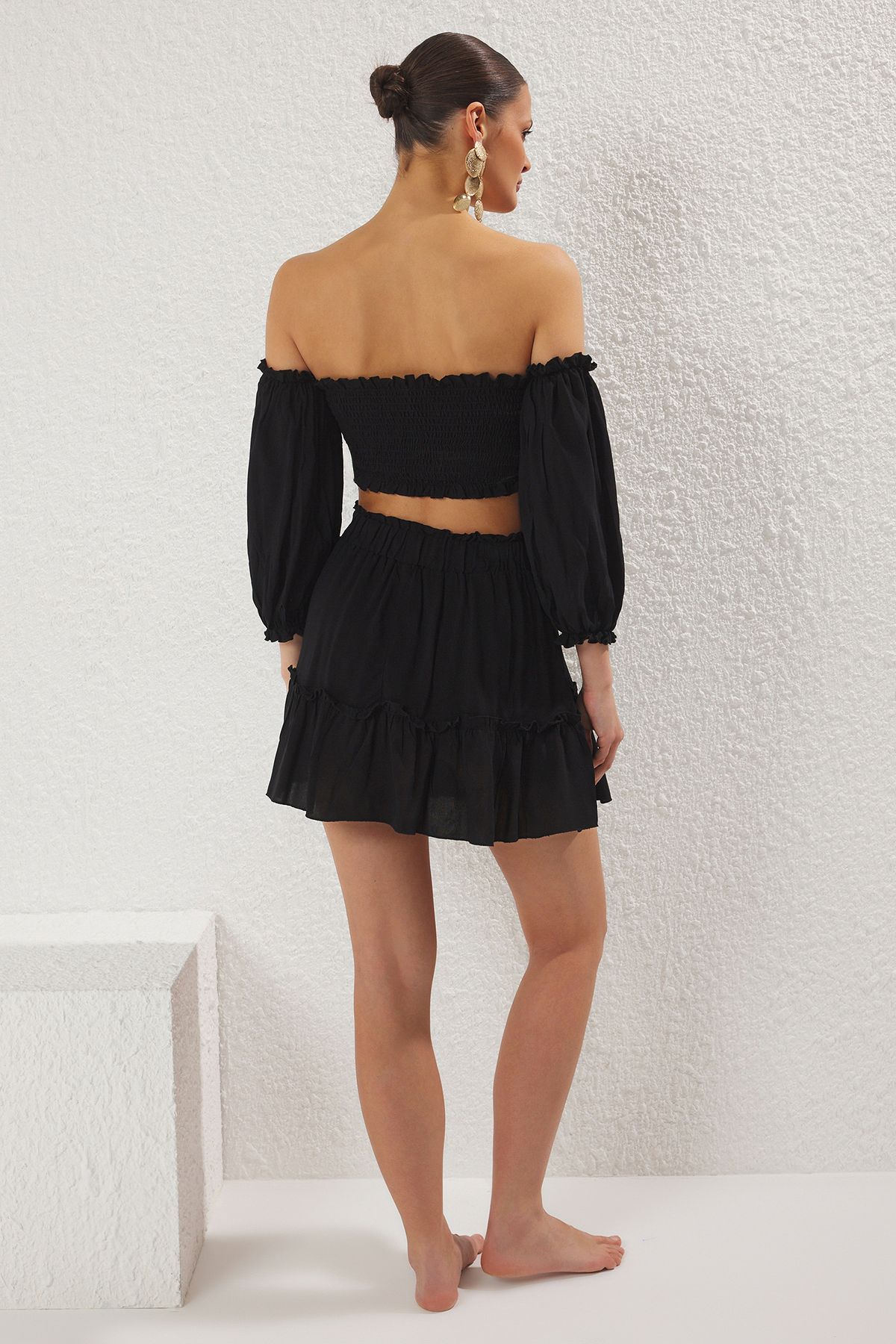 Trendyol Collection-Černá plážová souprava - halenka a sukně TBESS21AU0539 4