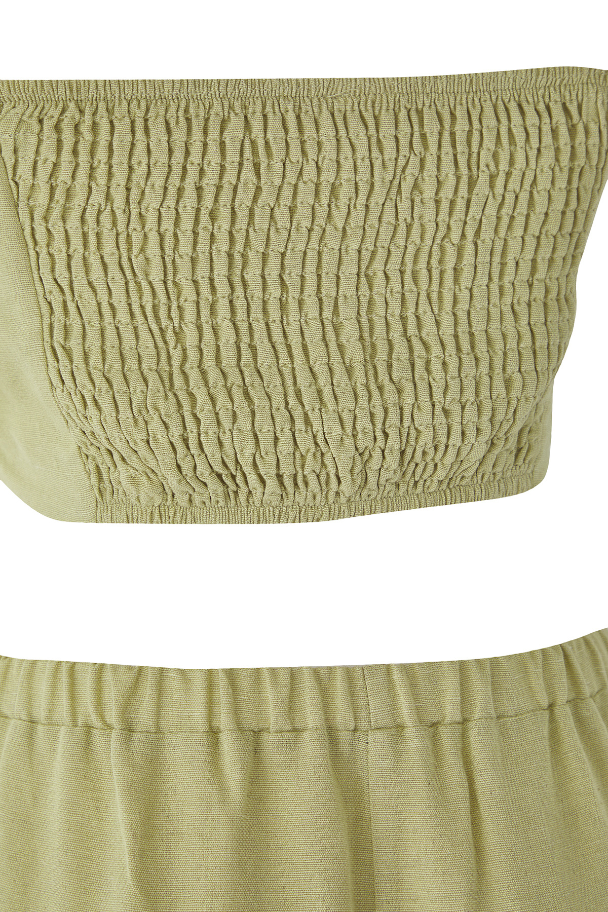 Trendyol Collection-Light Khaki Linen Content Woven Blouse Pants Bottom-Top Suit Twoss25Au00108 6