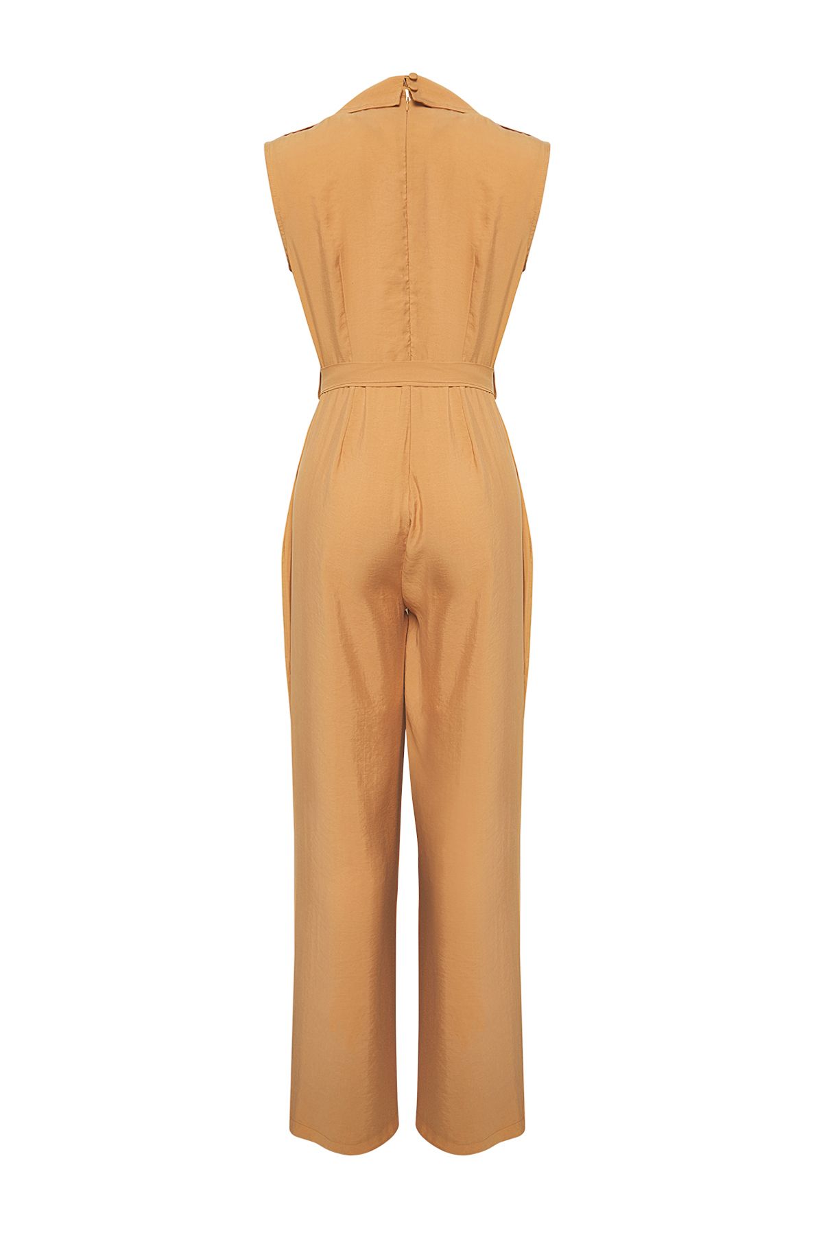 Trendyol Collection-Camel More Sustainble Overall mit weitem Bein und Gürtel aus Modal TWOSS25TU00030 6